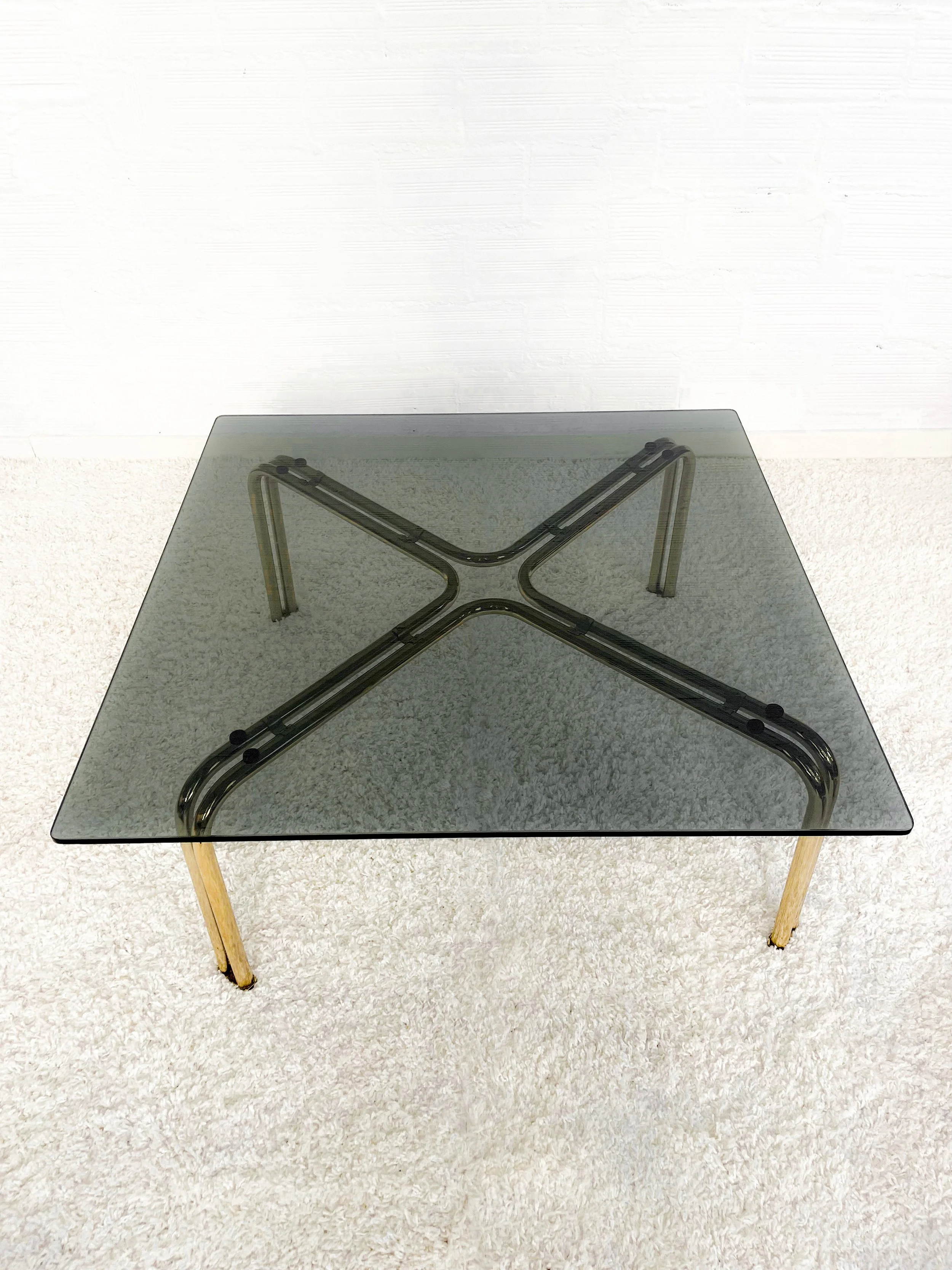 Mesa de centro estilo Giancarlo Frattini. Italia. 70s. Monda Lironda Vintage