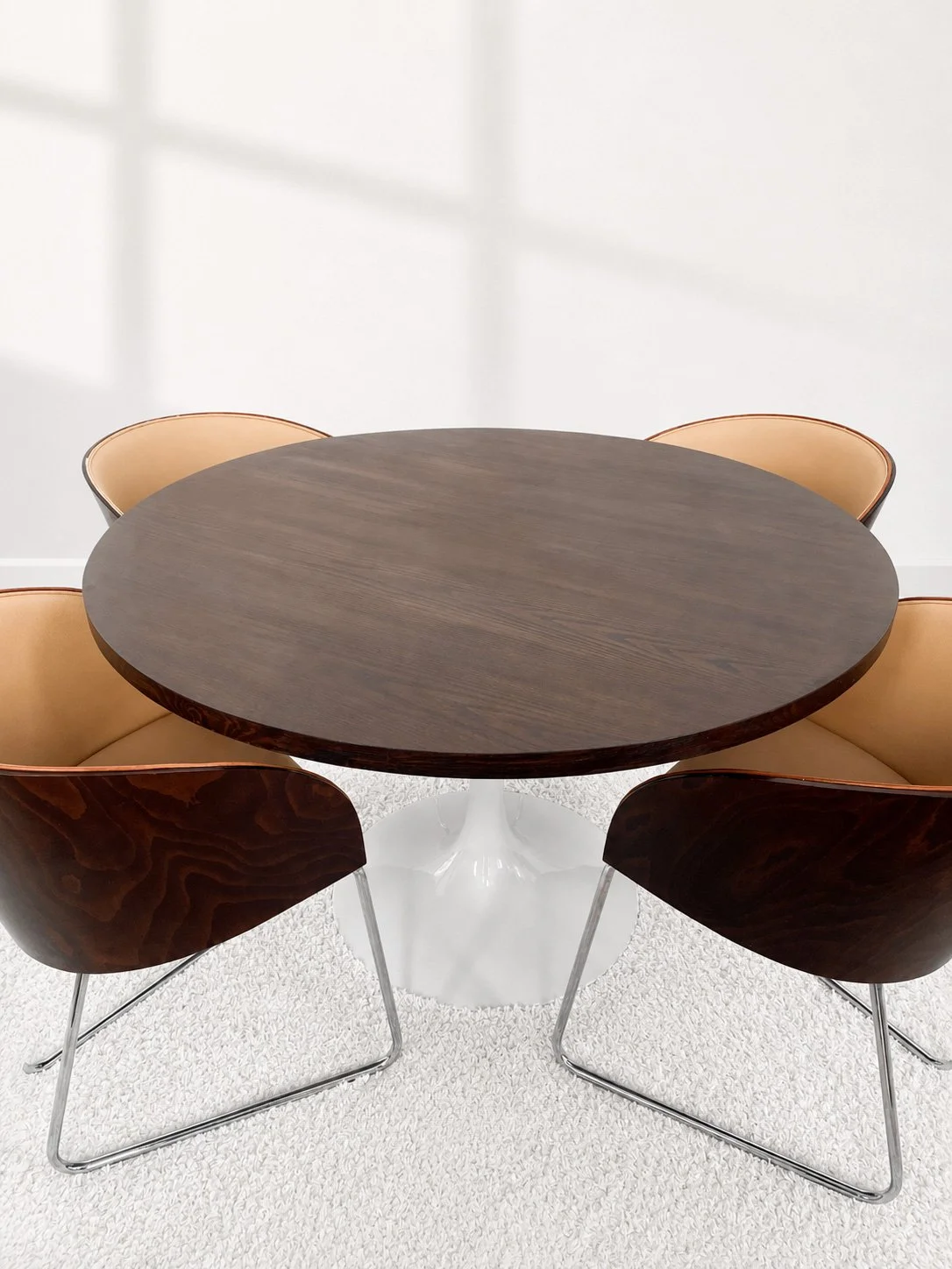 Mesa comedor vintage. Sobre de madera. Pie Tulip. Monda Lironda Vintage