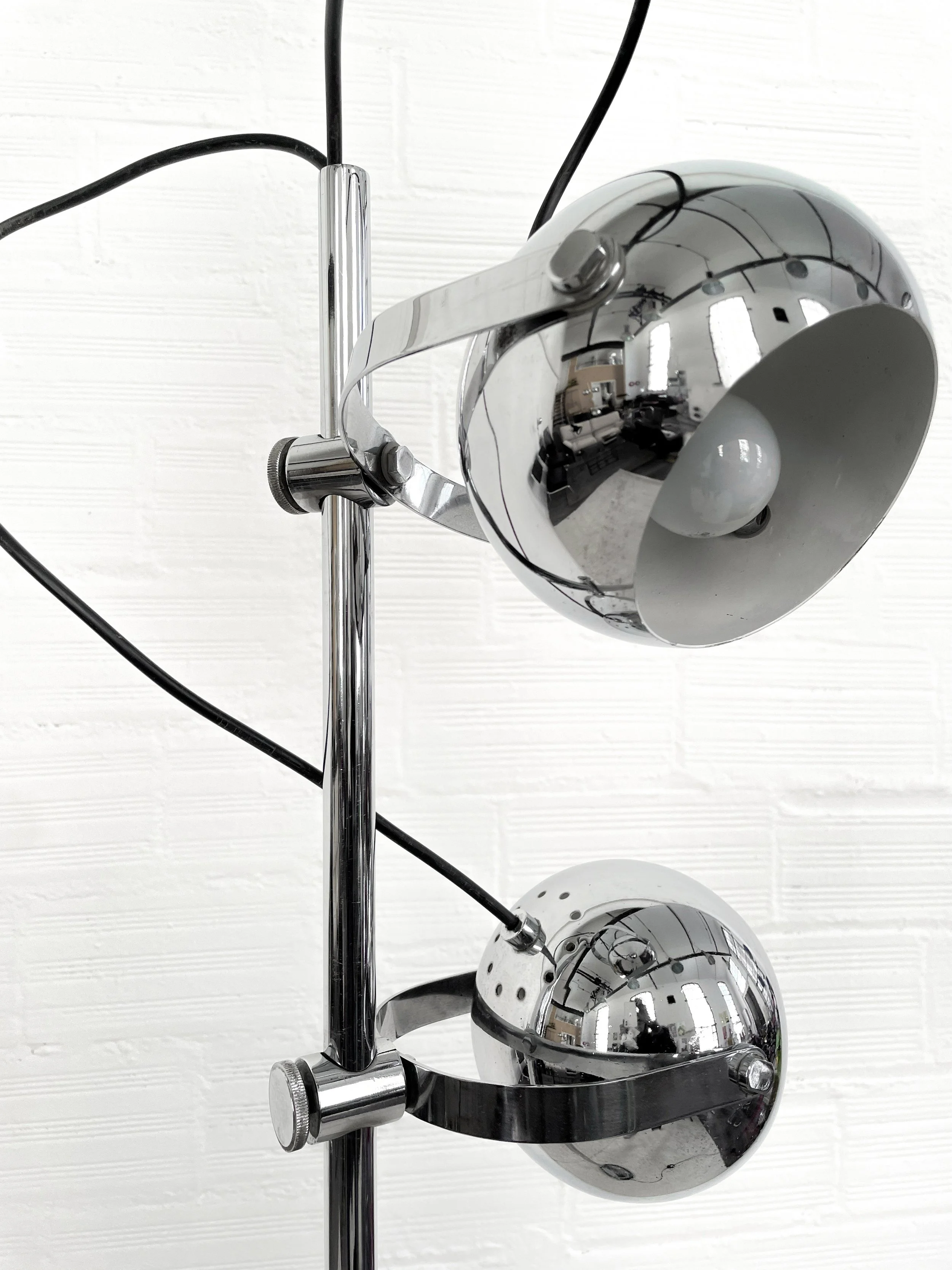 Lámpara de pie Eyeball, doble foco. Años 60. Monda Lironda Vintage