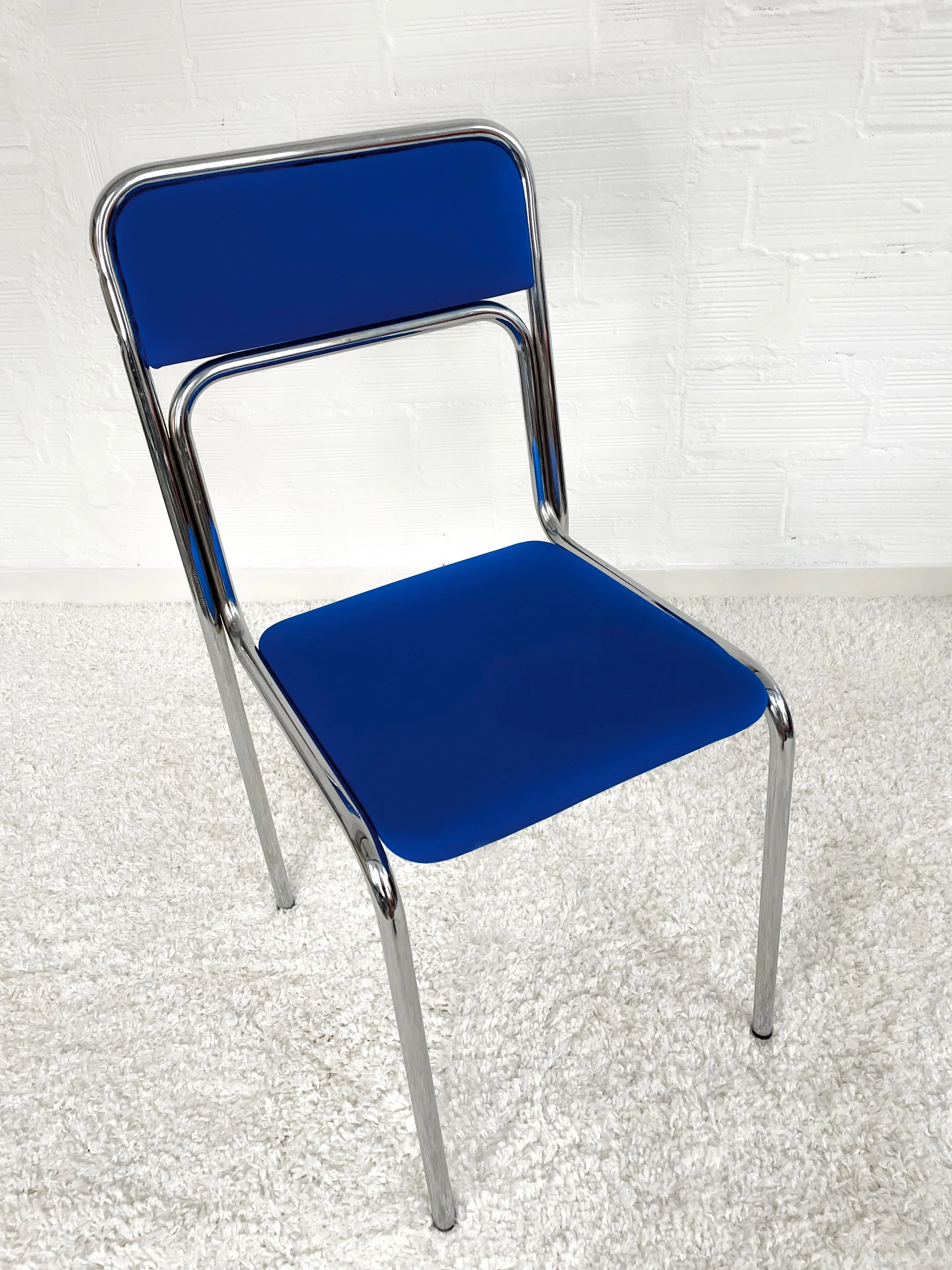 Sillas bauhaus azul índigo. Italia 1970. Monda Lironda Vintage