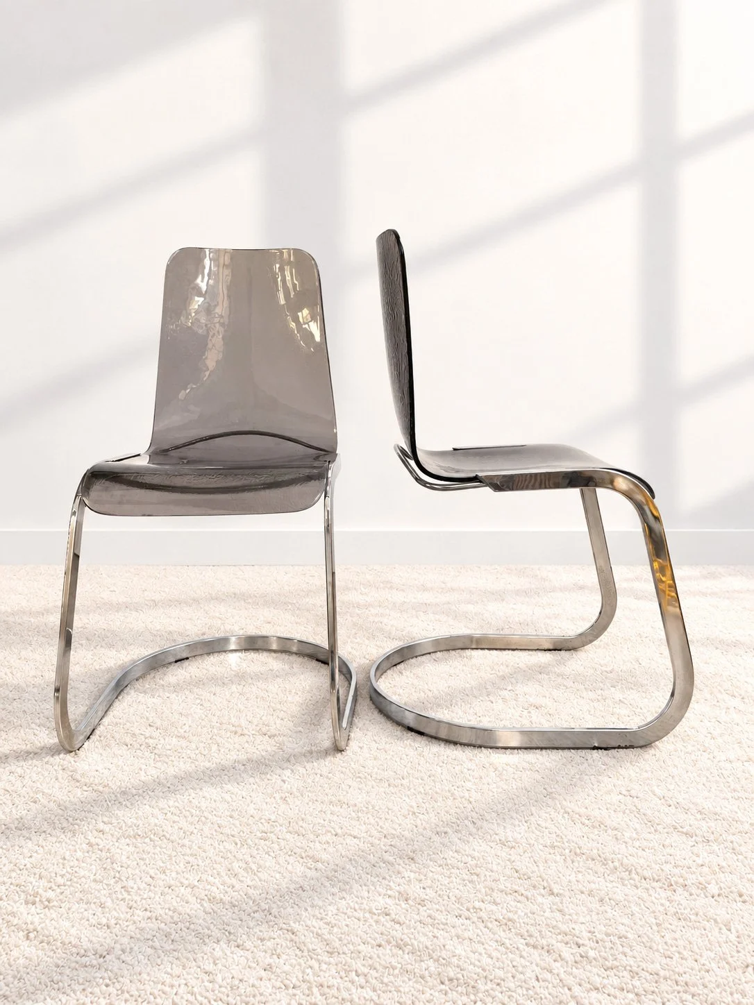 Sillas cantilever Roche Bobois. Francia, años 70.