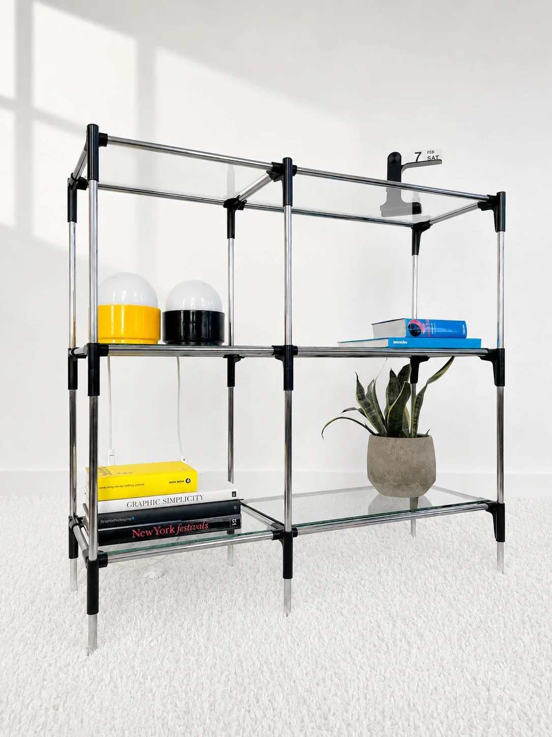 Estantería modular cristal. España 80s. Monda Lironda Vintage