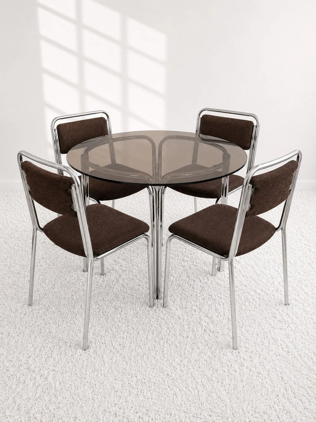 Sillas bauhaus cromadas. Tapizado chenilla. 70s. Monda Lironda Vintage