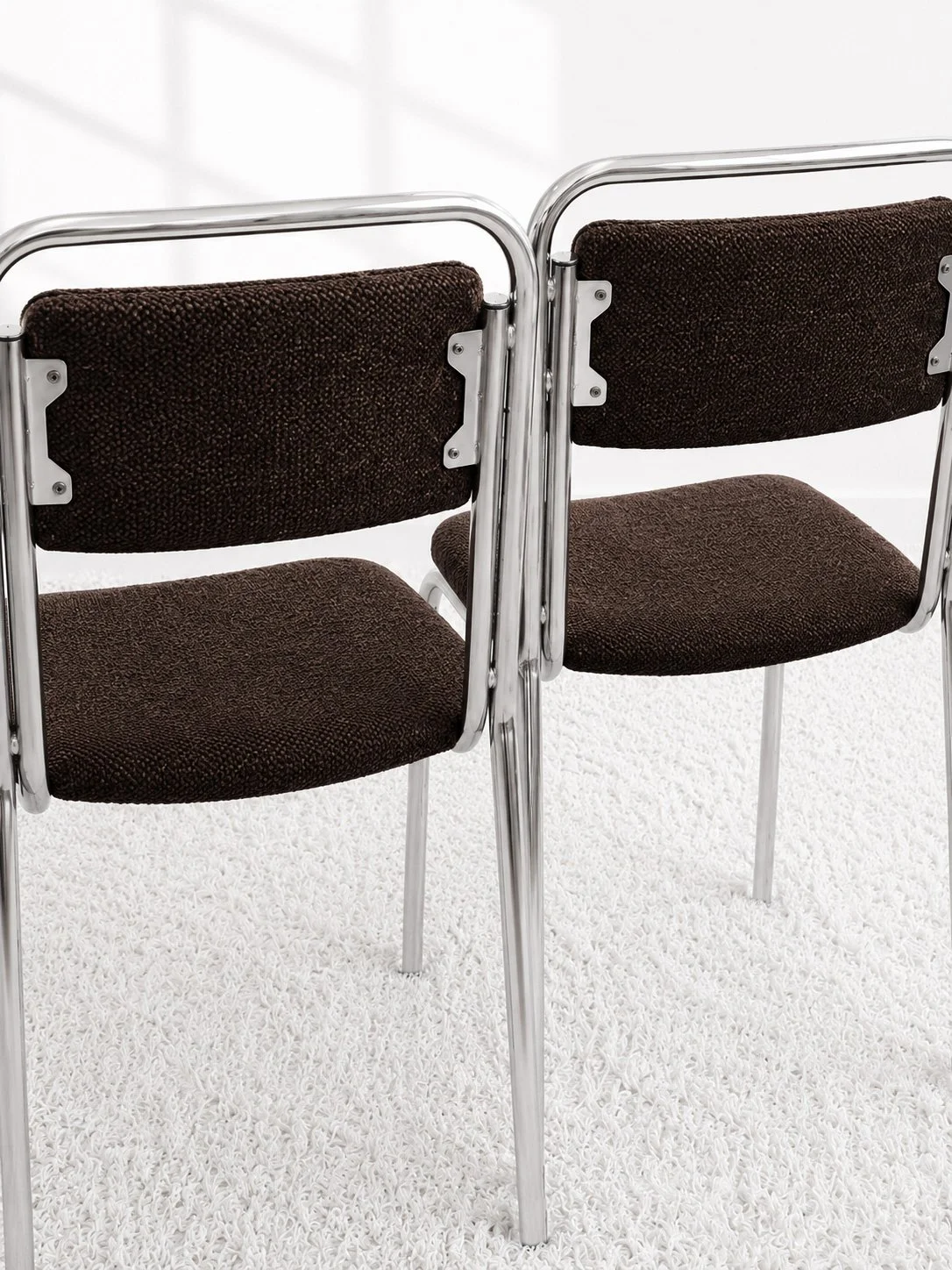 Sillas bauhaus cromadas. Tapizado chenilla. 70s. Monda Lironda Vintage