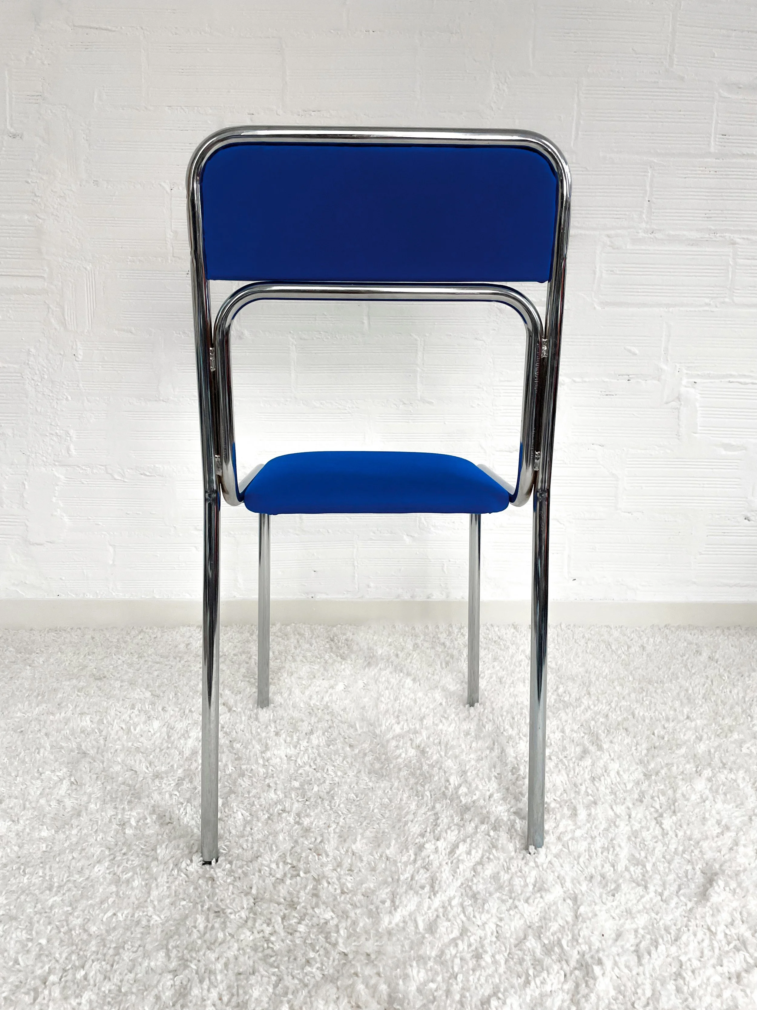 Sillas bauhaus azul índigo. Italia 1970. Monda Lironda Vintage
