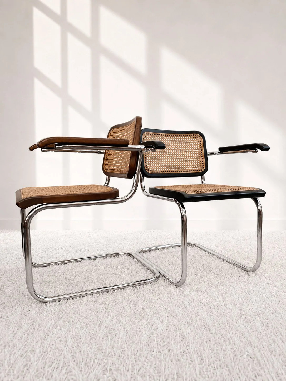 Silla cantilever estilo Cesca B64 en negro y rejilla, años 70. Monda Lironda Vintage (copia)