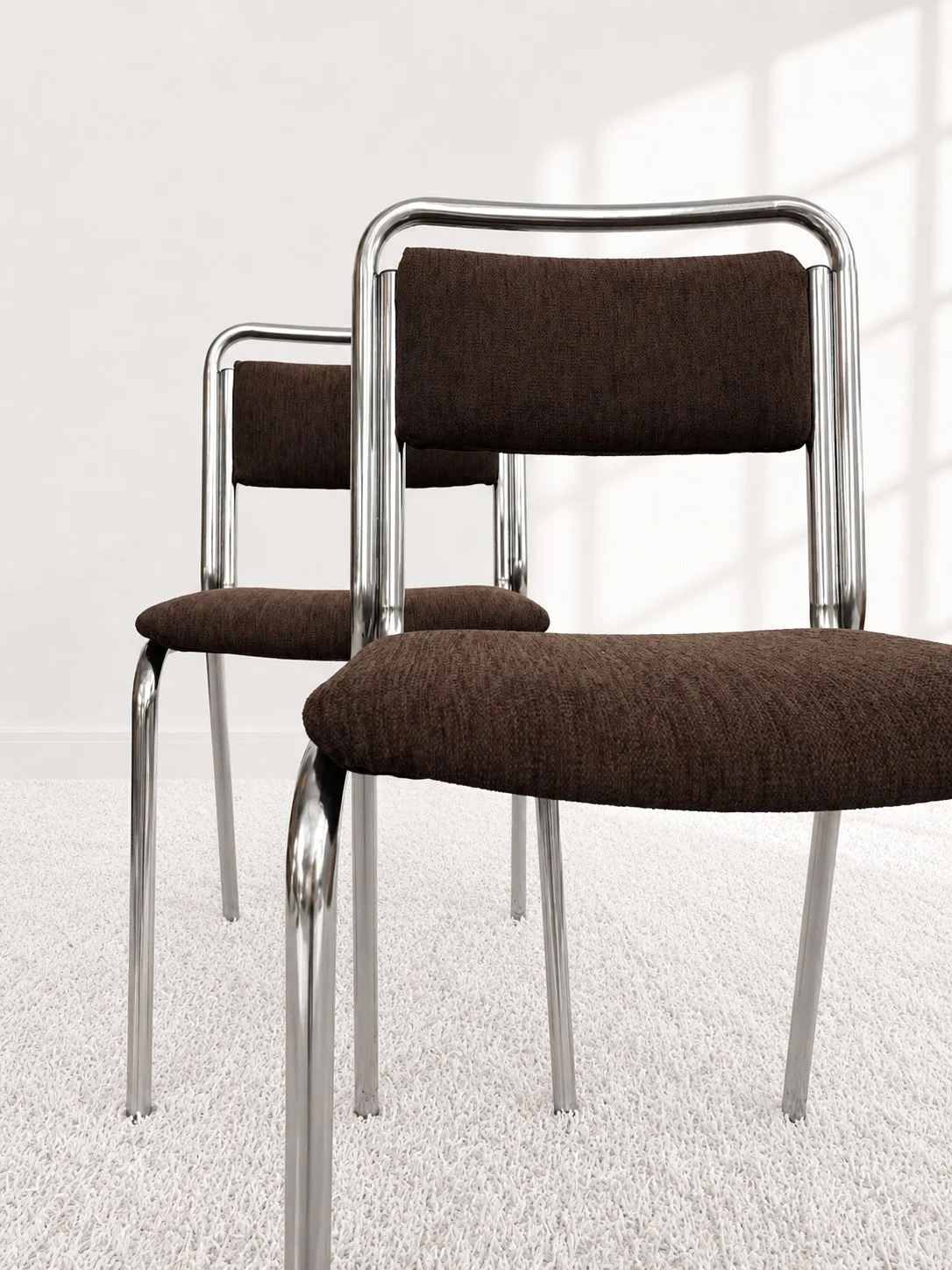 Sillas bauhaus cromadas. Tapizado chenilla. 70s. Monda Lironda Vintage