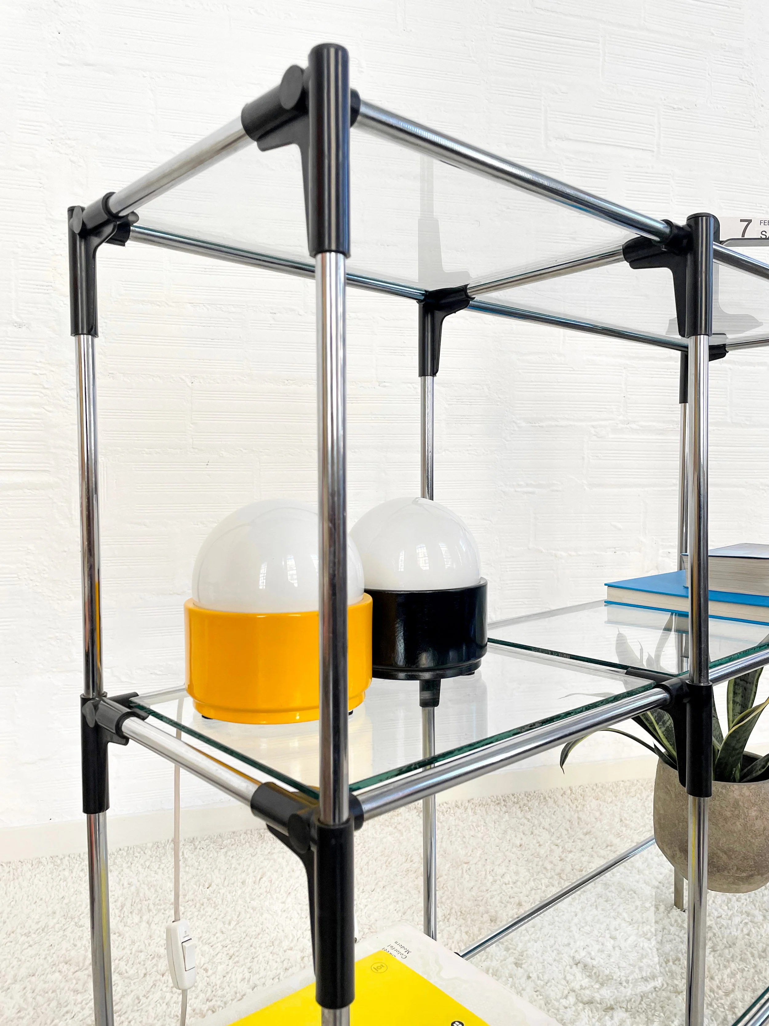 Estantería modular cristal. España 80s. Monda Lironda Vintage