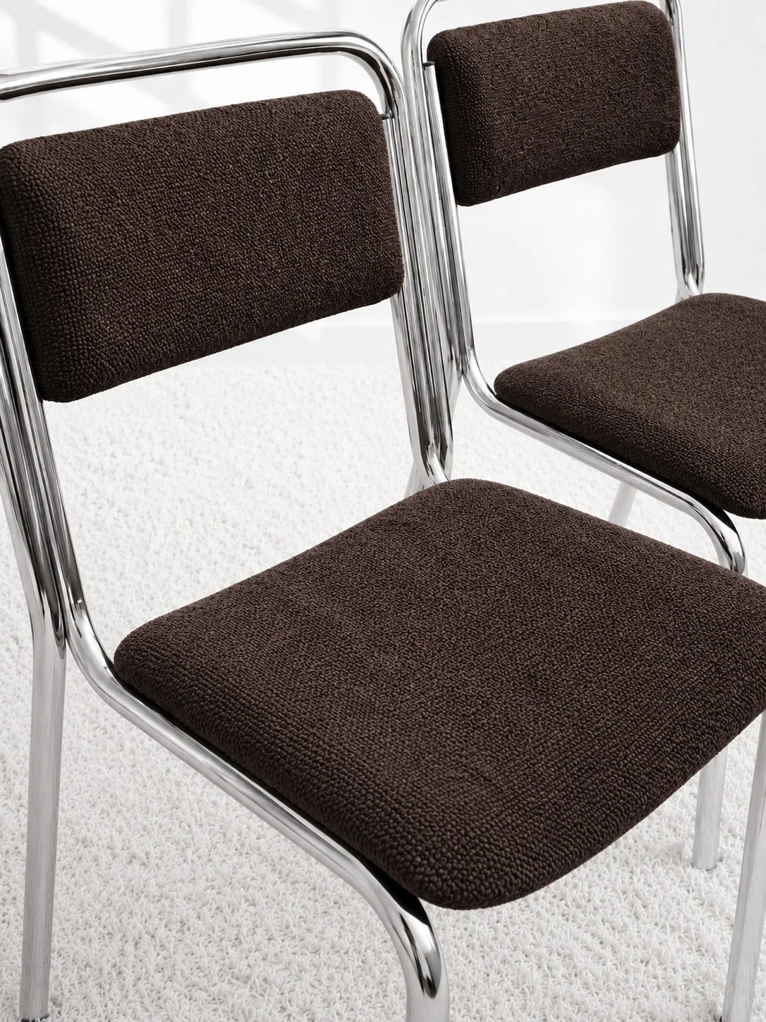 Sillas bauhaus cromadas. Tapizado chenilla. 70s. Monda Lironda Vintage