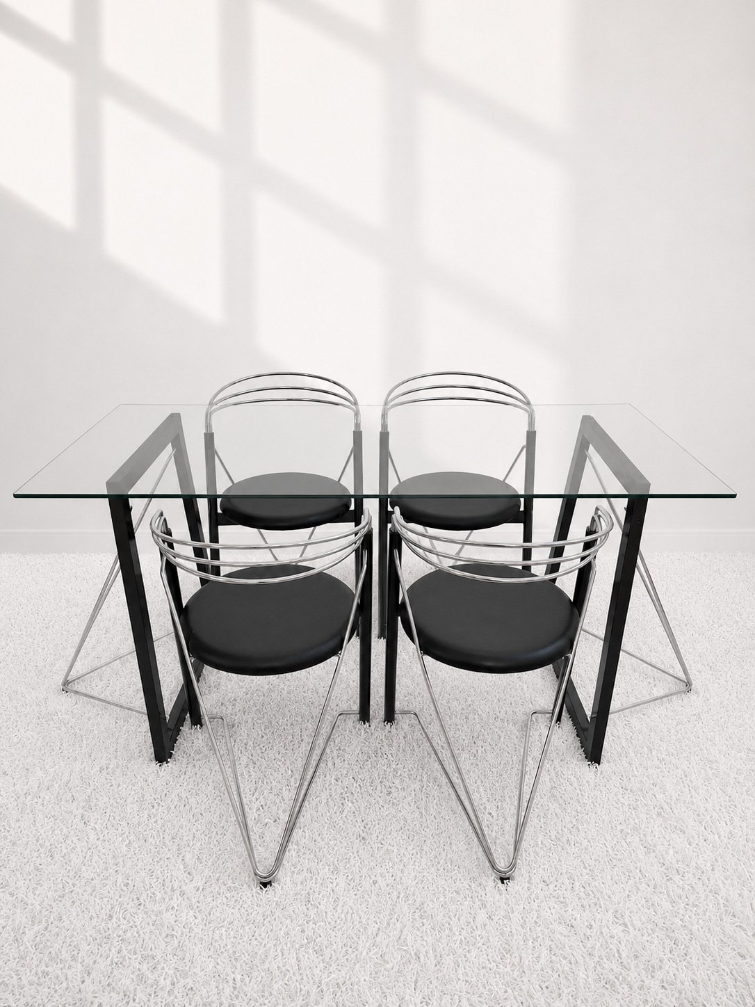 Mesa de comedor postmoderna de inspiración Mario Botta, años 80. Monda Lironda Vintage