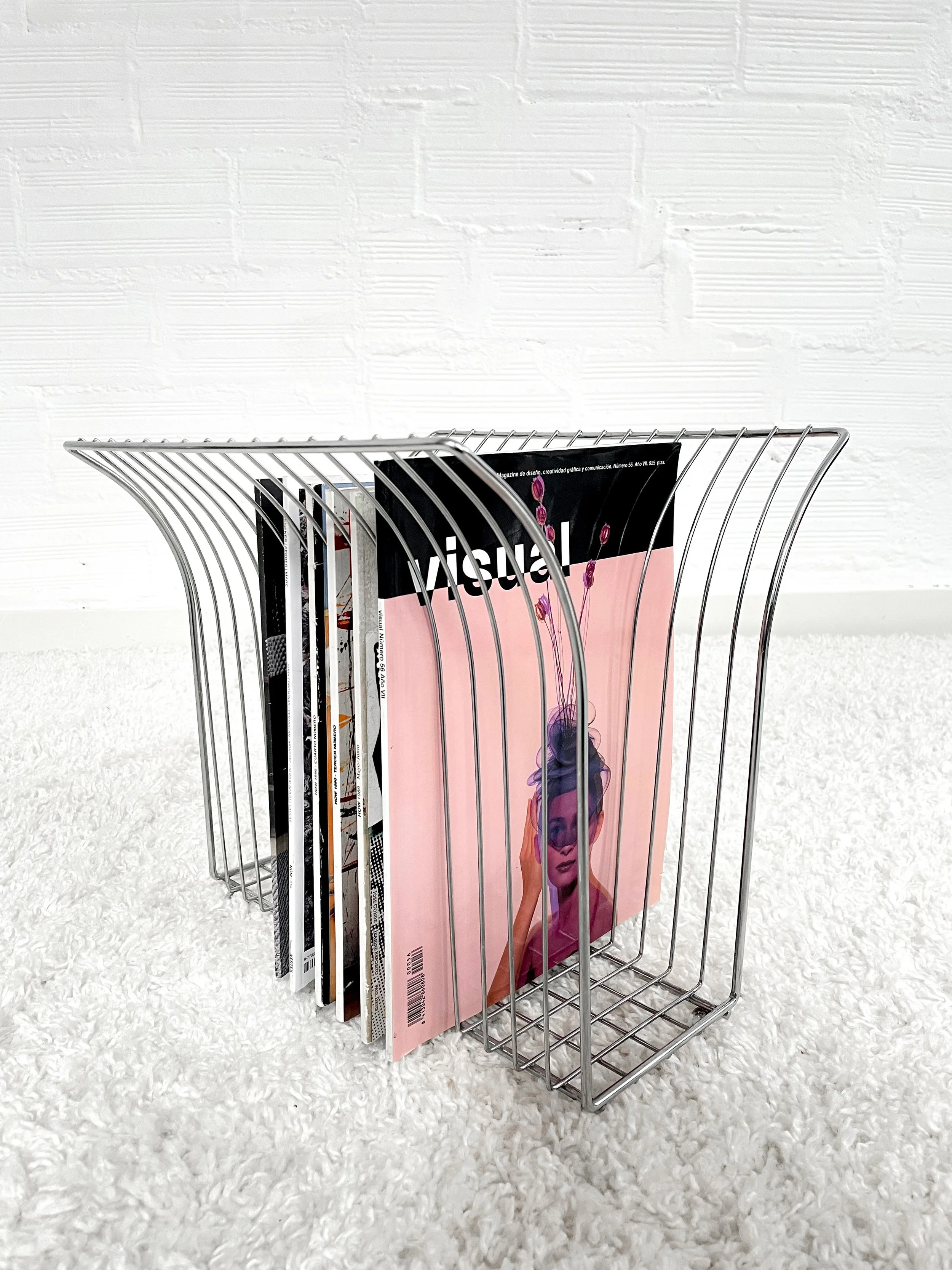 Revistero / soporte para vinilos, década de 1970. Monda Lironda Vintage