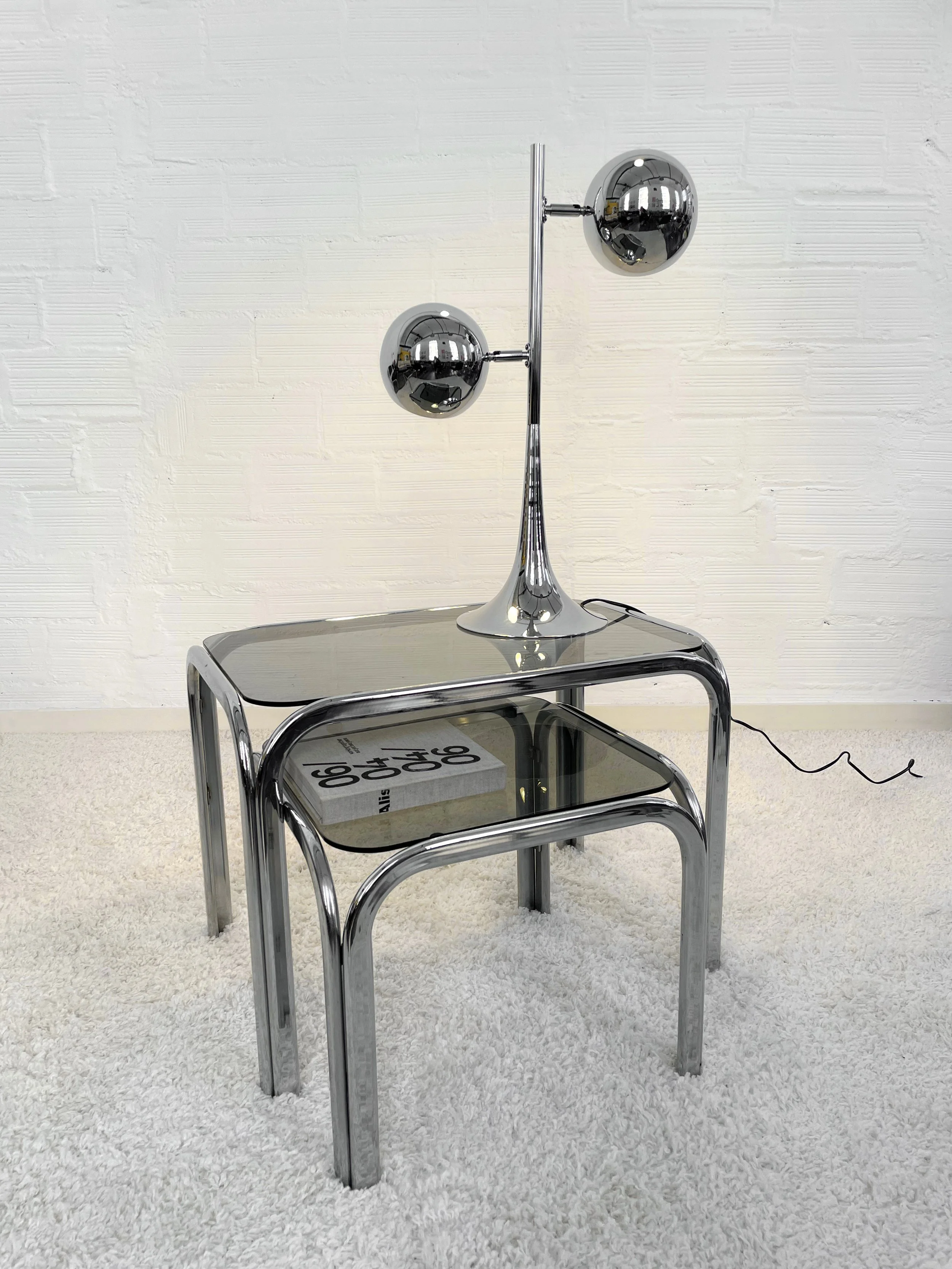 Lámpara sobremesa Eyeball. Italia 70's. Monda Lironda Vintage