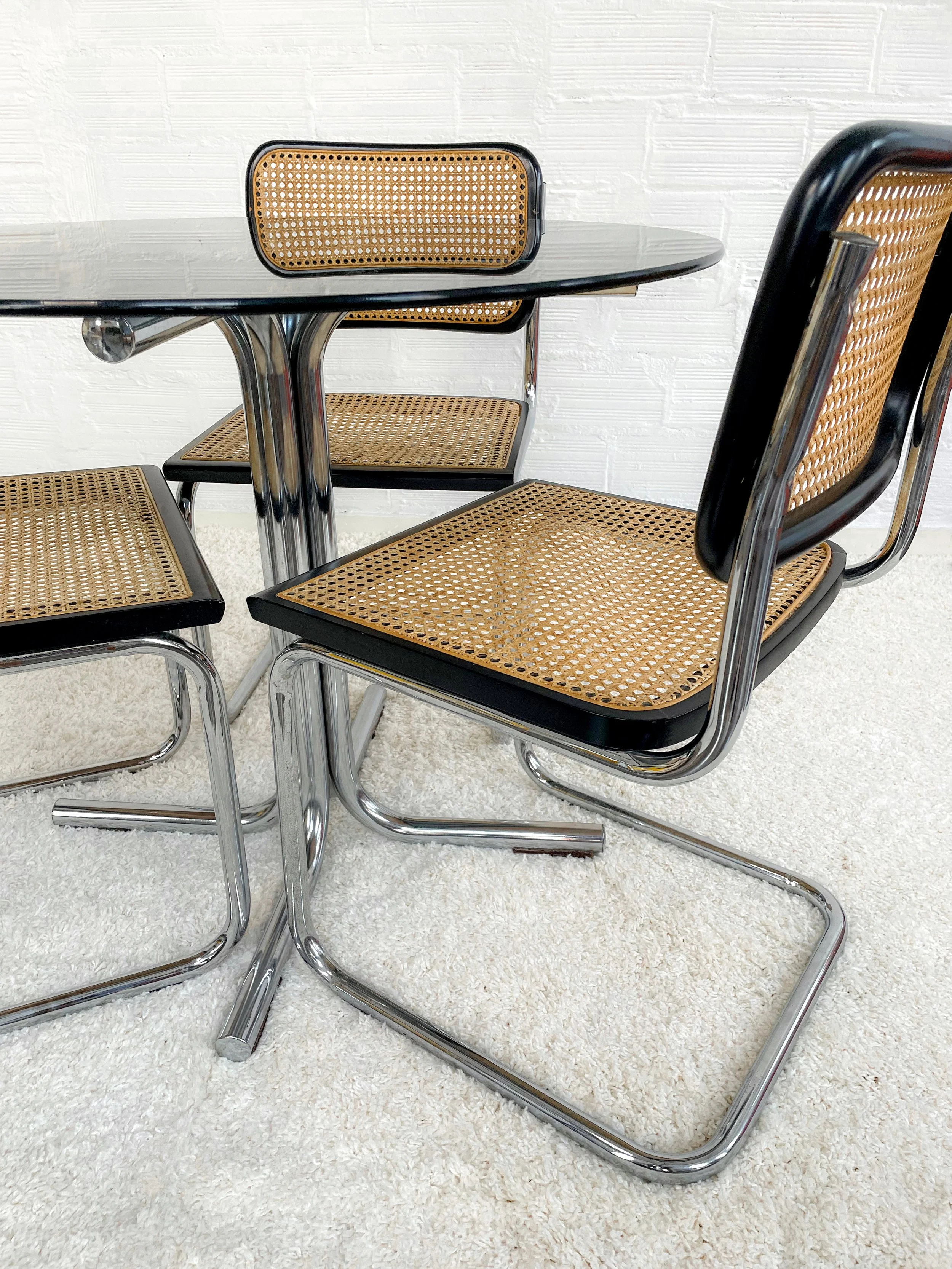 Mesa comedor vintage. Estructura cromada. 70s. Monda Lironda Vintage