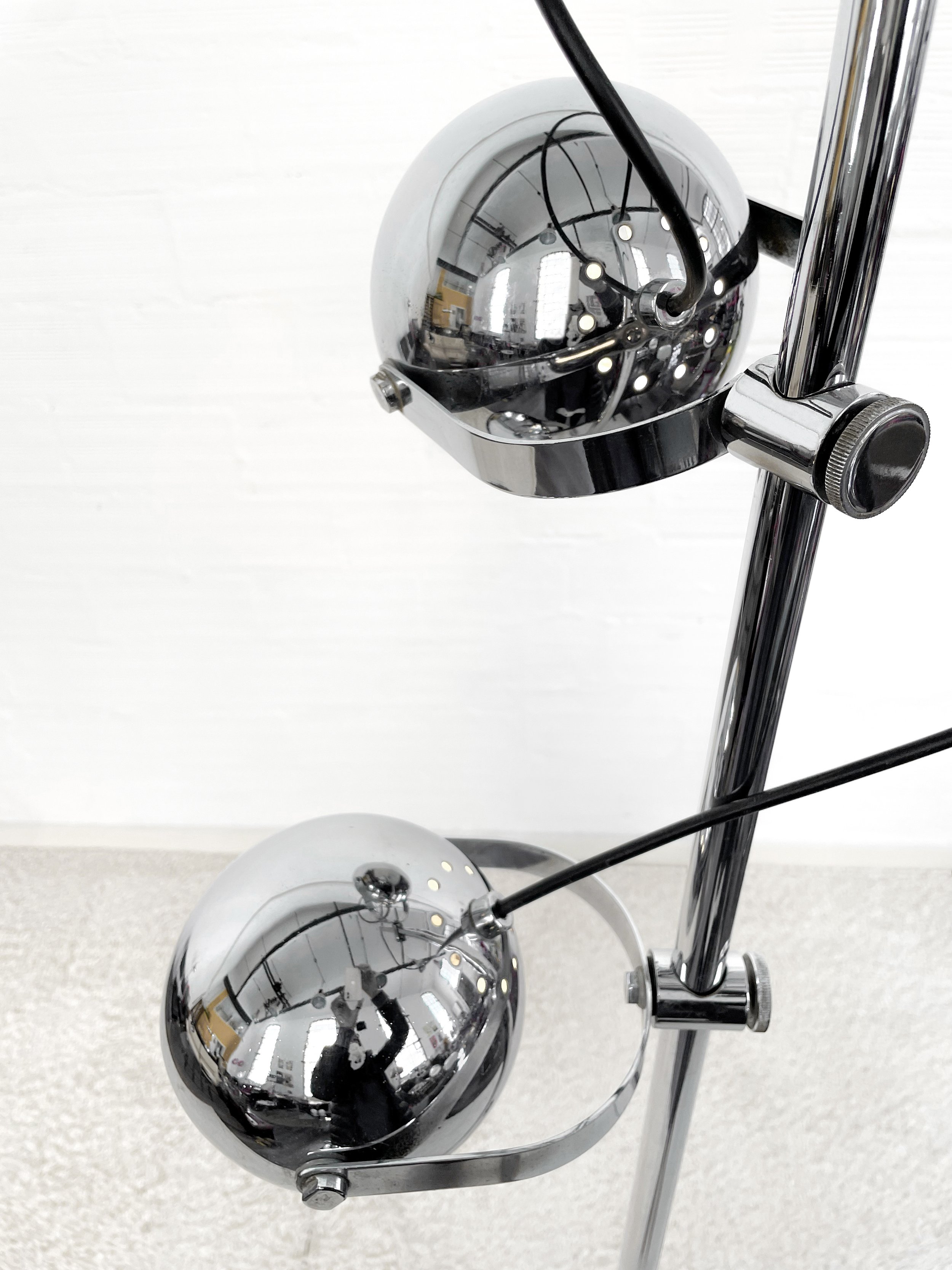 Lámpara de pie Eyeball, doble foco. Años 60. Monda Lironda Vintage