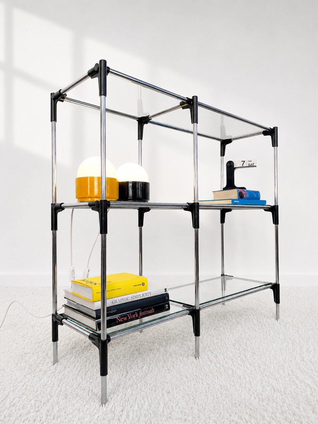 Estantería modular cristal. España 80s