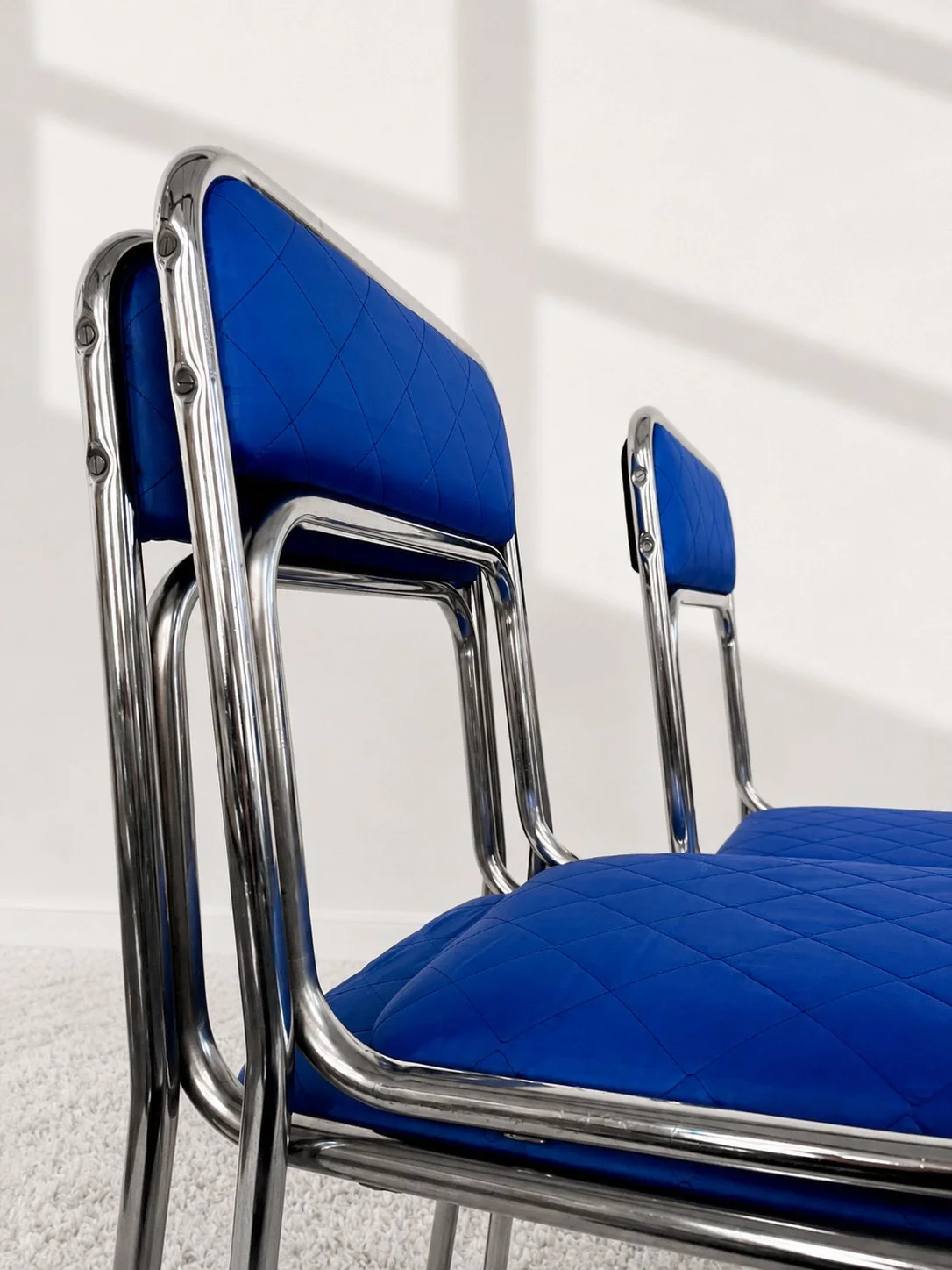 Sillas bauhaus azul índigo. Italia 1970. Monda Lironda Vintage