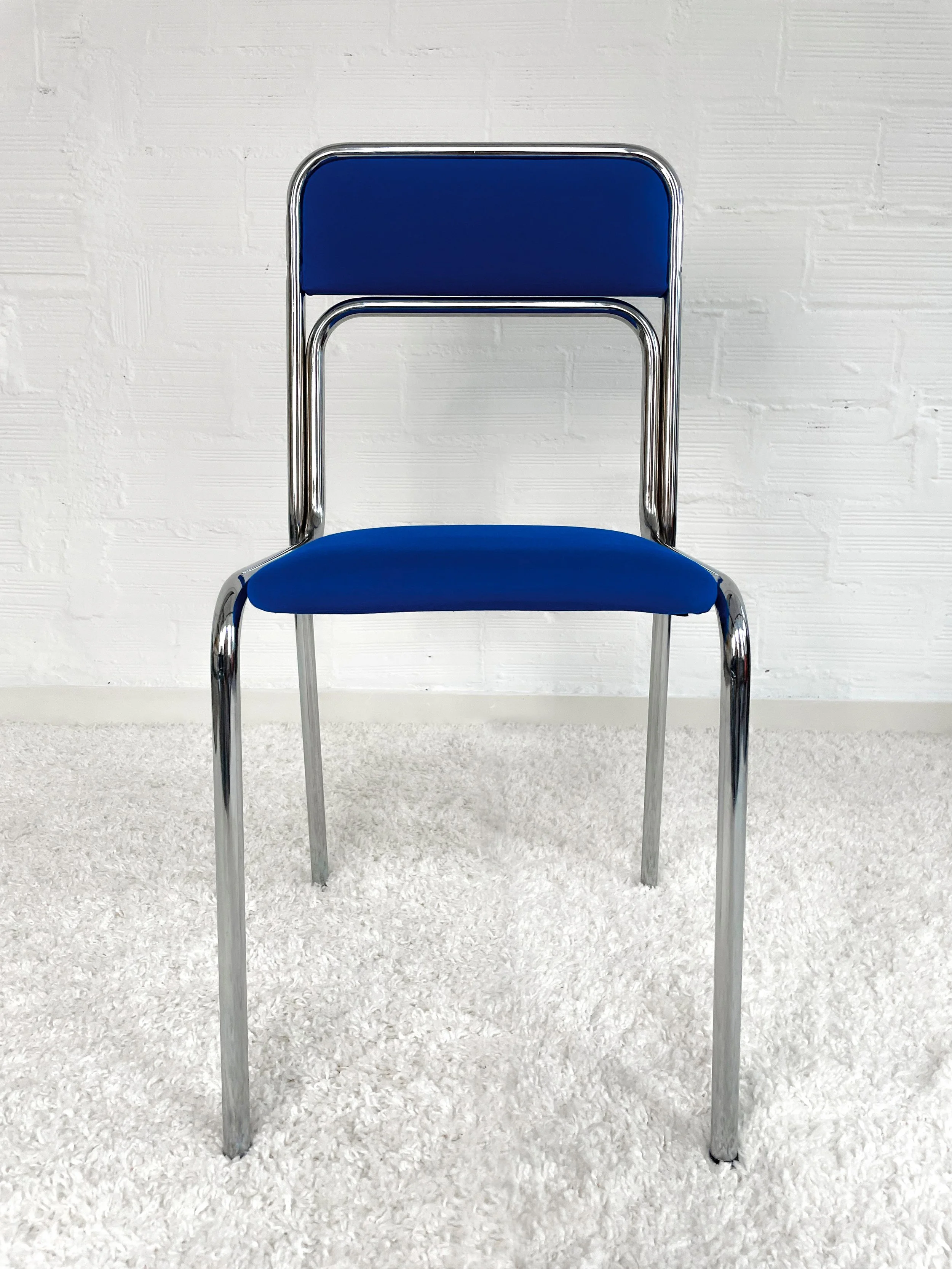 Sillas bauhaus azul índigo. Italia 1970. Monda Lironda Vintage
