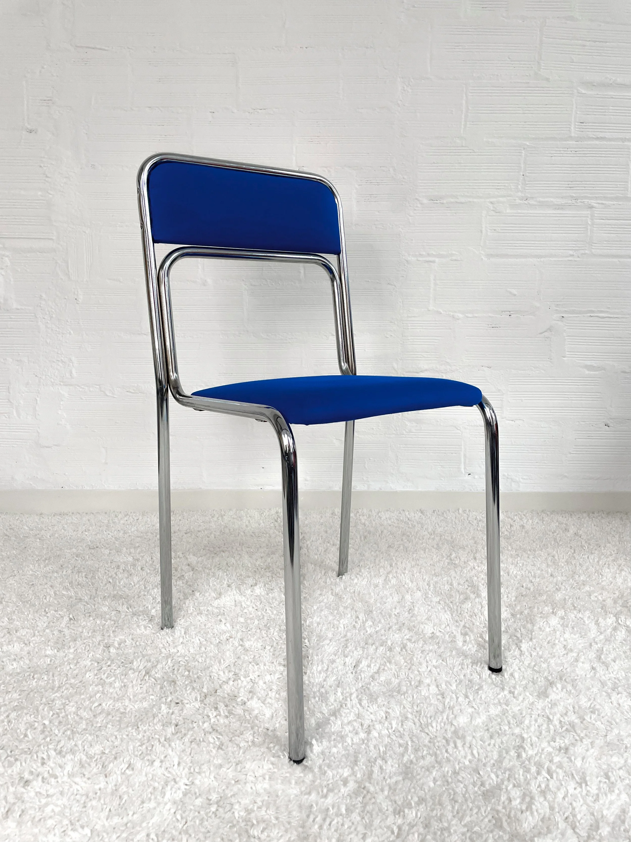 Sillas bauhaus azul índigo. Italia 1970. Monda Lironda Vintage