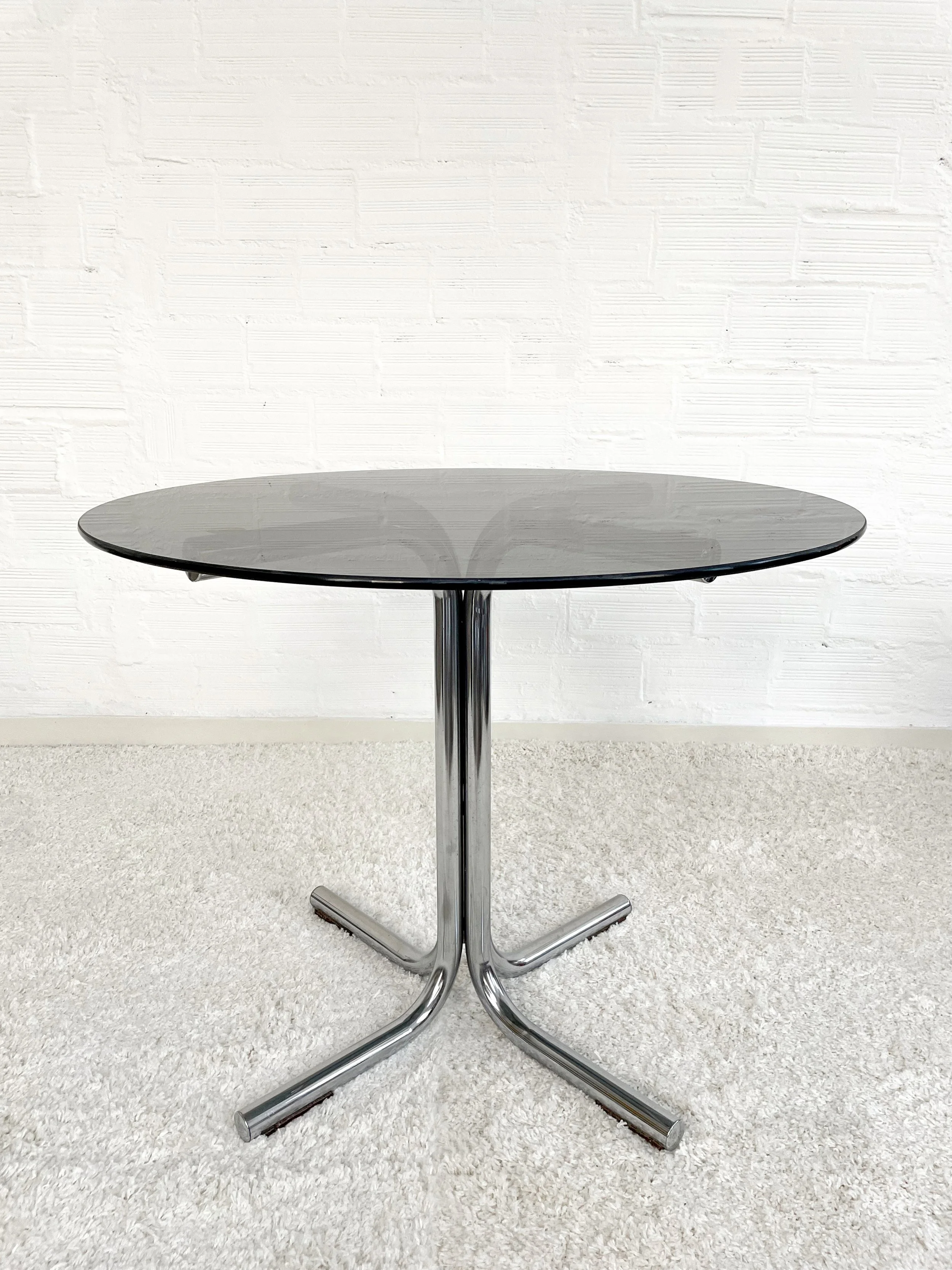 Mesa comedor vintage. Estructura cromada. 70s. Monda Lironda Vintage