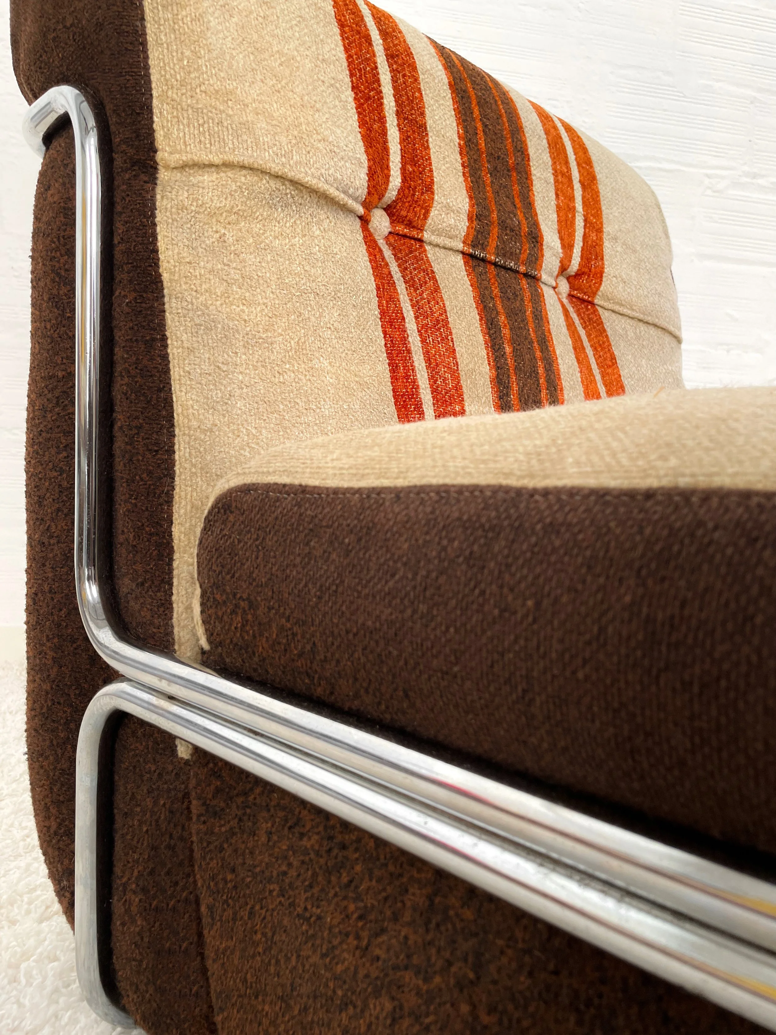 Butaca modular vintage años 70. Estructura cromada. Monda Lironda Vintage