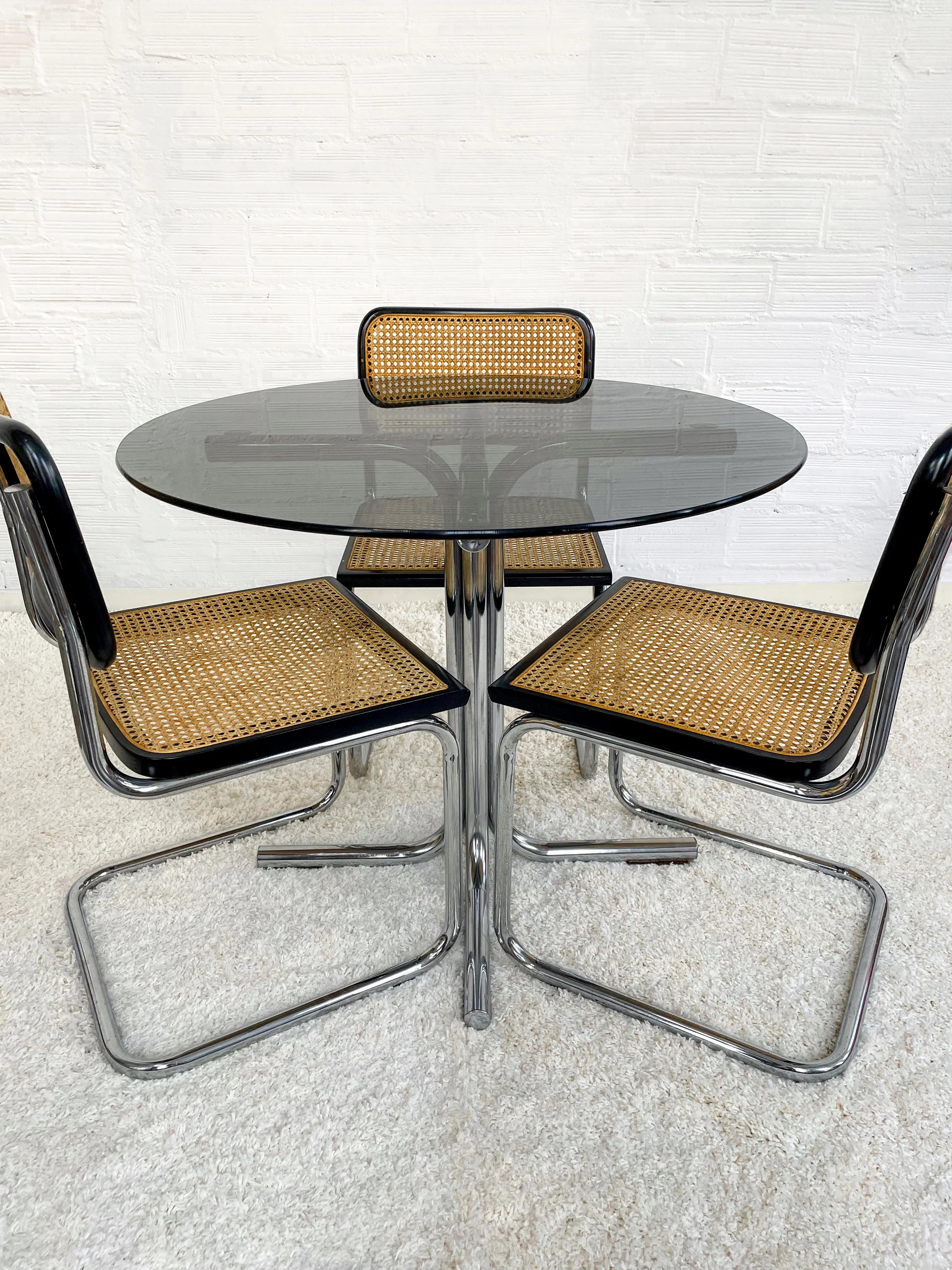 Mesa comedor vintage. Estructura cromada. 70s. Monda Lironda Vintage