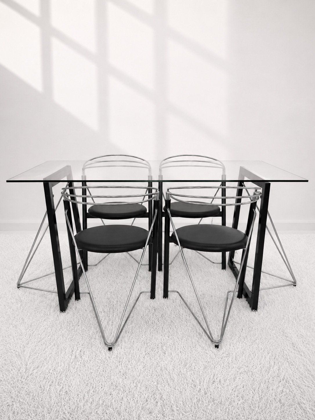 Mesa de comedor postmoderna de inspiración Mario Botta, años 80. Monda Lironda Vintage