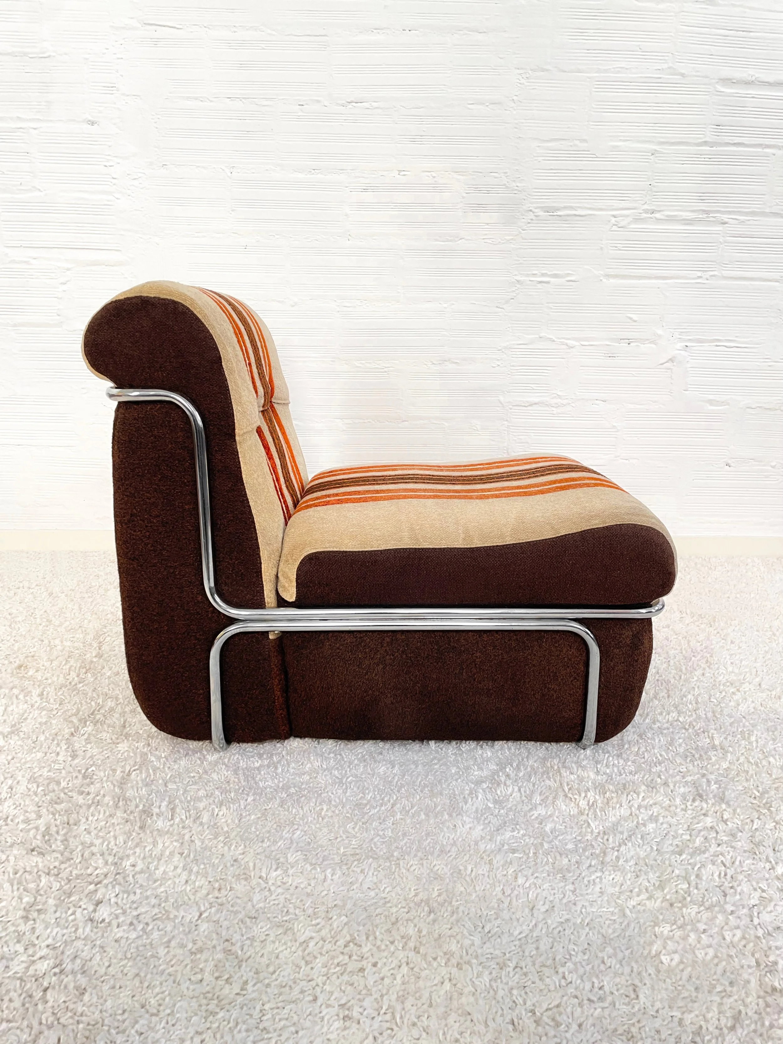 Butaca modular vintage años 70. Estructura cromada. Monda Lironda Vintage