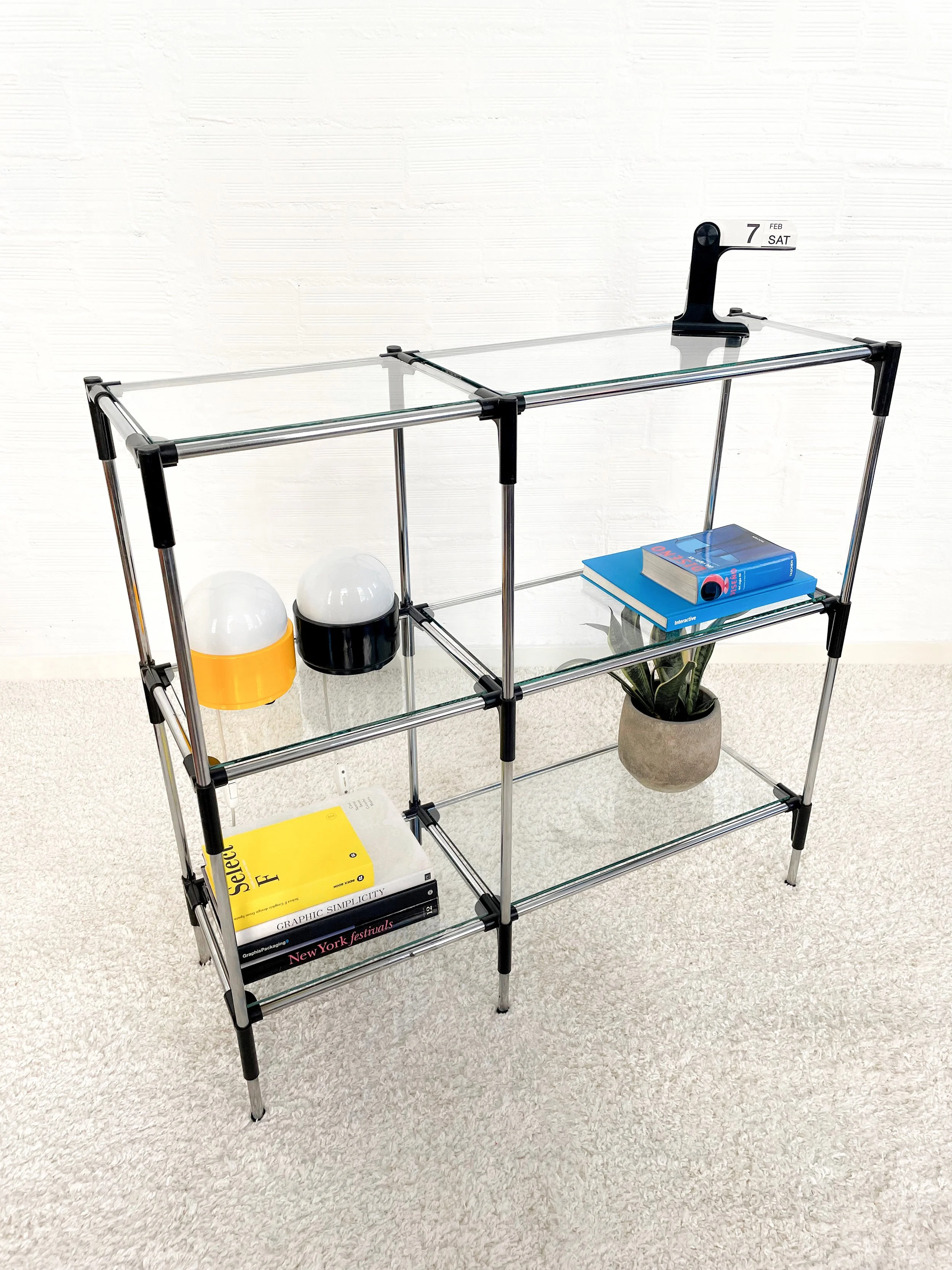 Estantería modular cristal. España 80s. Monda Lironda Vintage