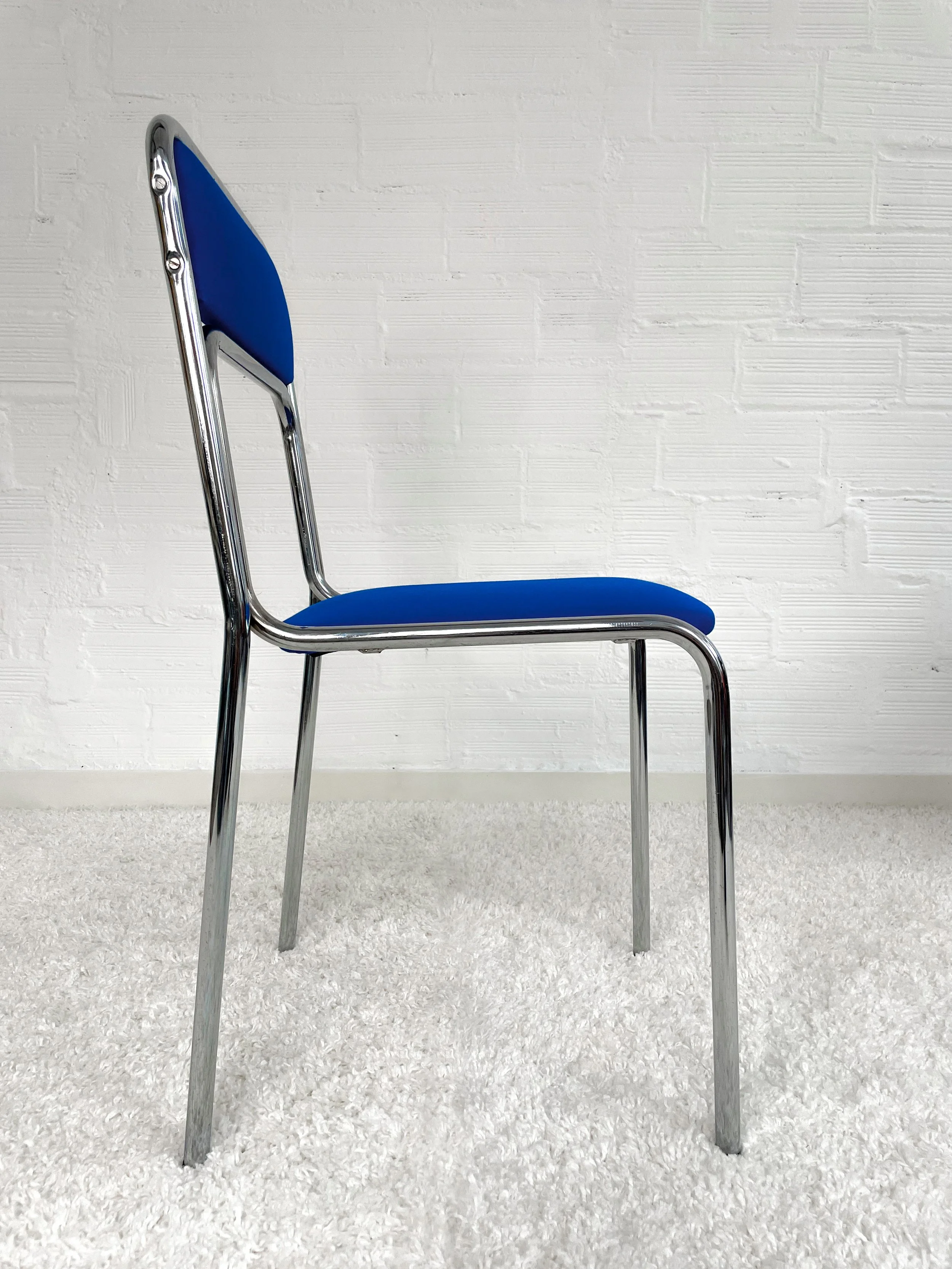 Sillas bauhaus azul índigo. Italia 1970. Monda Lironda Vintage