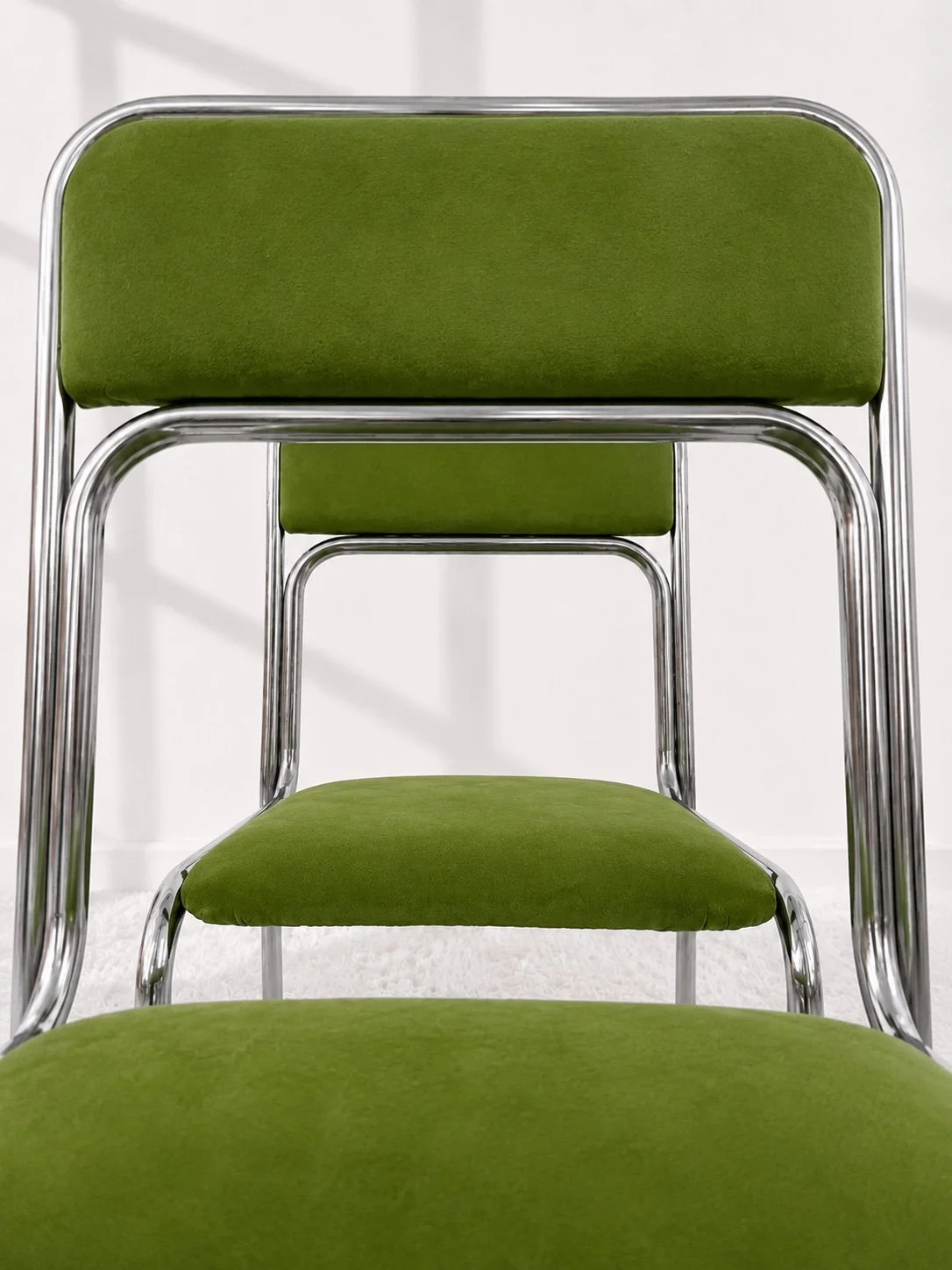 Sillas bauhaus terciopelo verde. Italia 1970. Monda Lironda Vintage