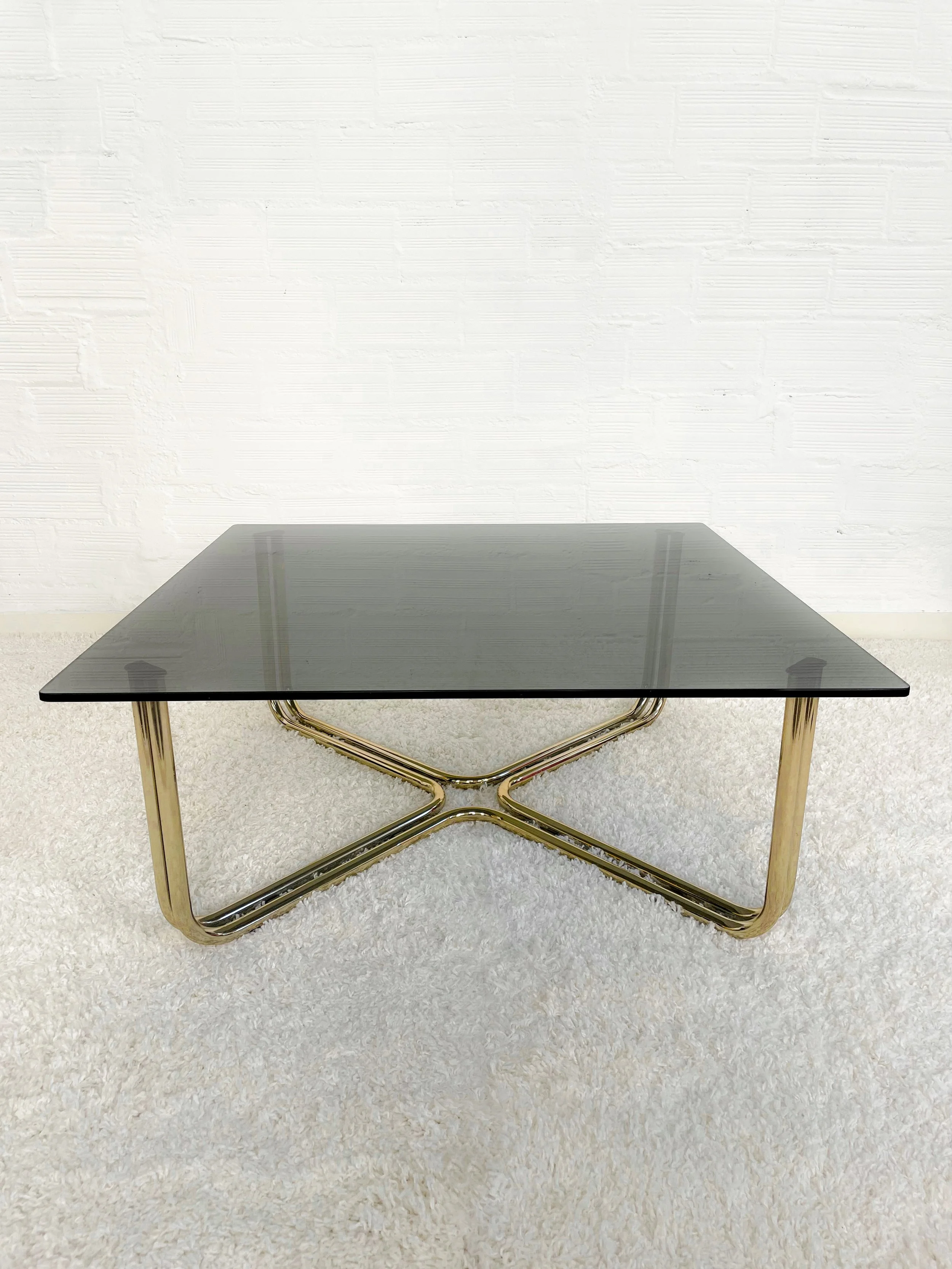 Mesa de centro estilo Giancarlo Frattini. Italia. 70s. Monda Lironda Vintage