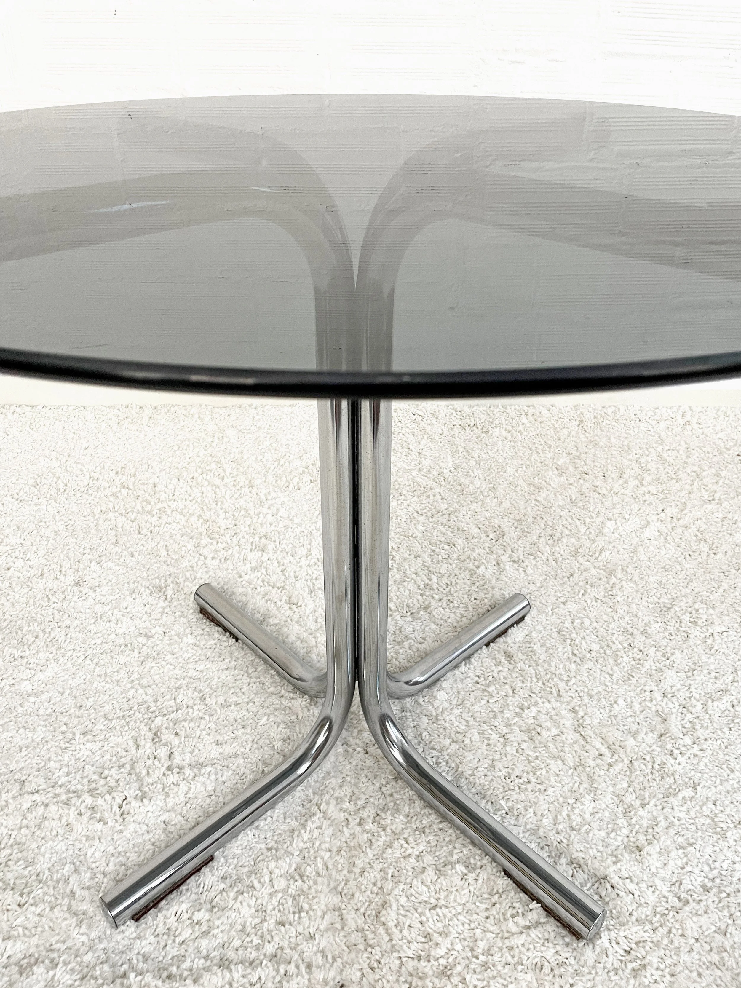 Mesa comedor vintage. Estructura cromada. 70s. Monda Lironda Vintage