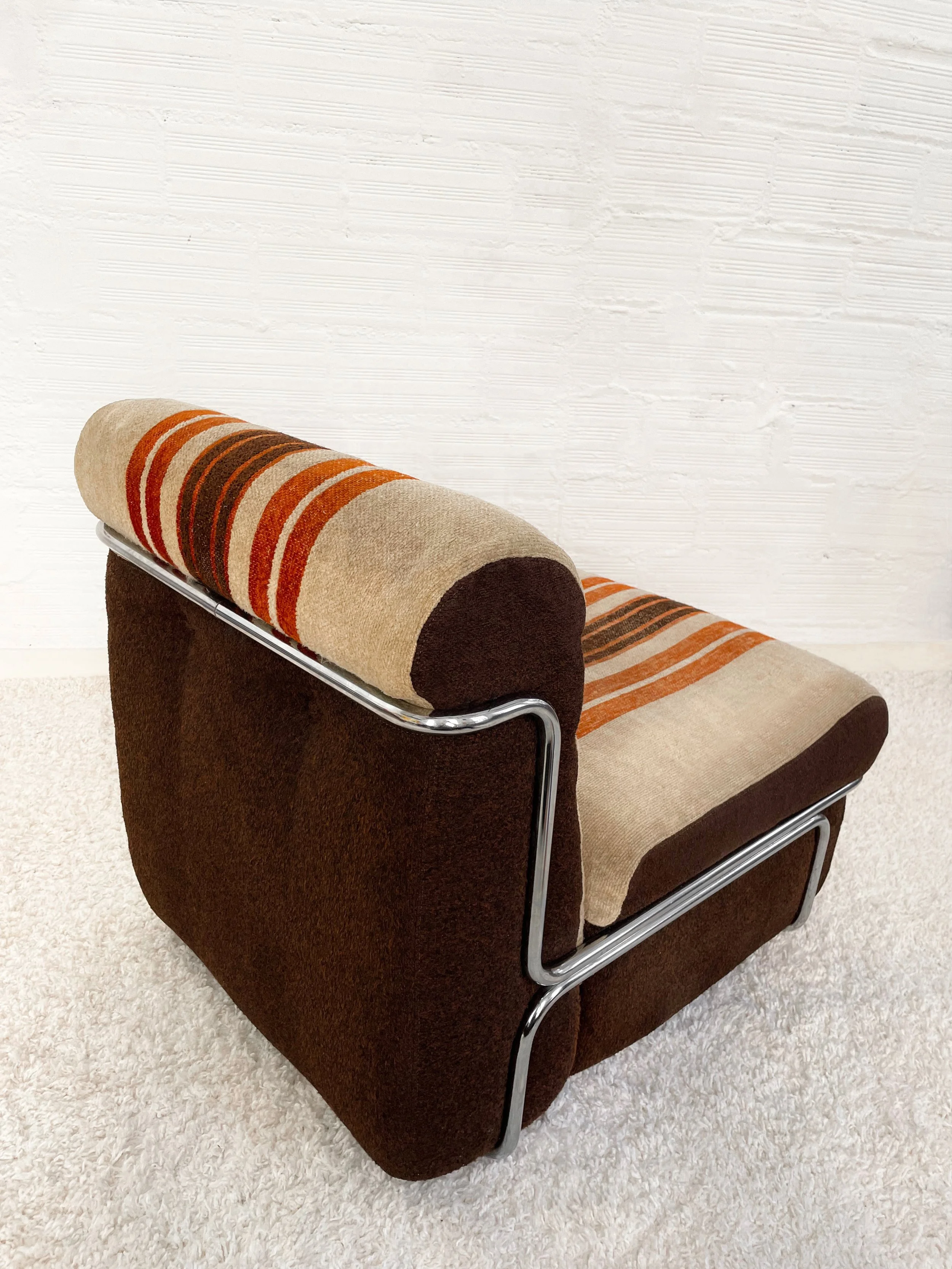 Butaca modular vintage años 70. Estructura cromada. Monda Lironda Vintage