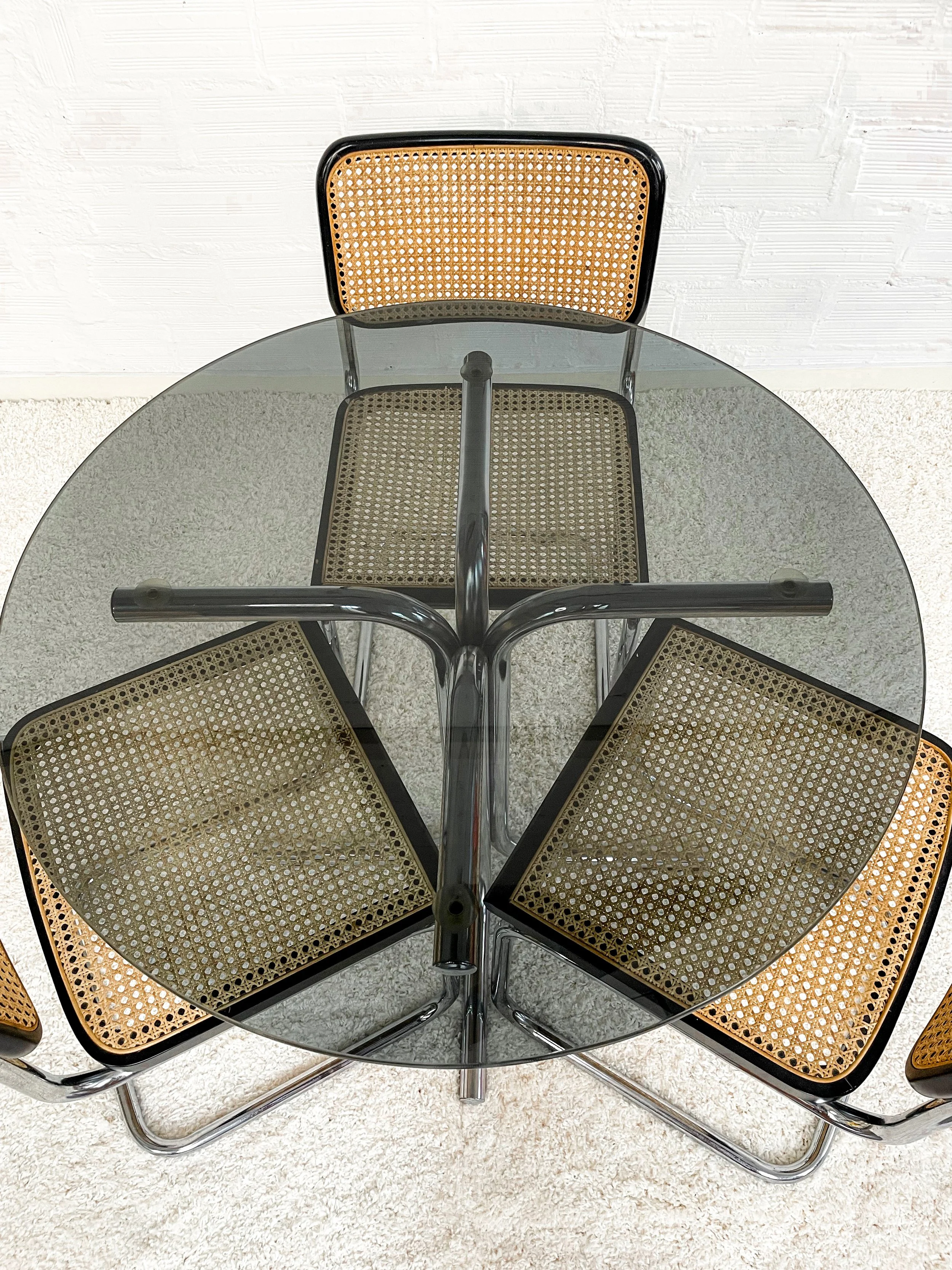 Mesa comedor vintage. Estructura cromada. 70s. Monda Lironda Vintage