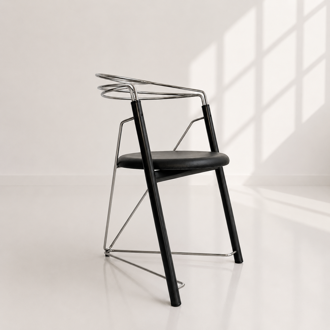 Silla postmoderna de inspiración Mario Botta. Monda Lironda Vintage