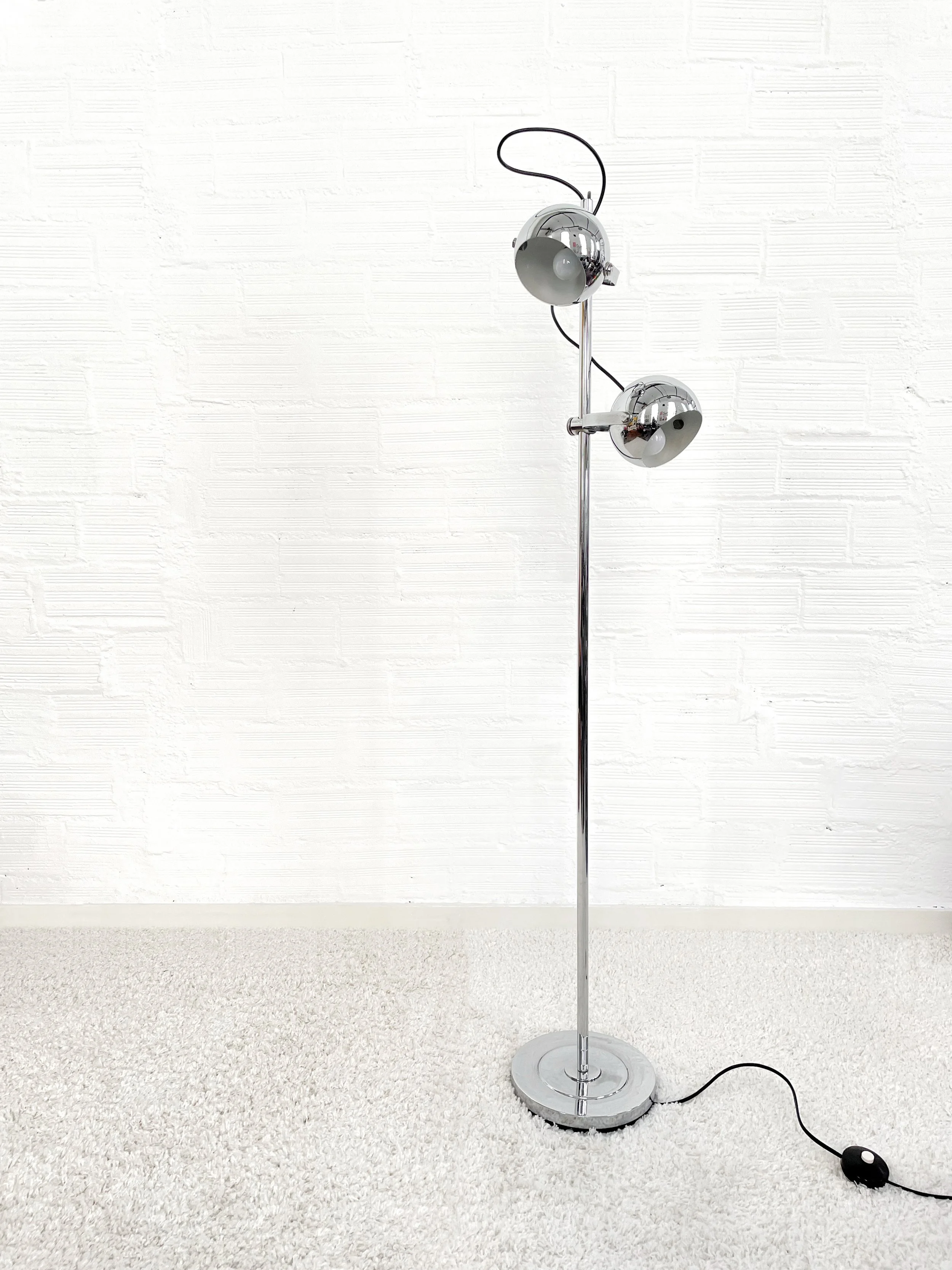 Lámpara de pie Eyeball, doble foco. Años 60. Monda Lironda Vintage