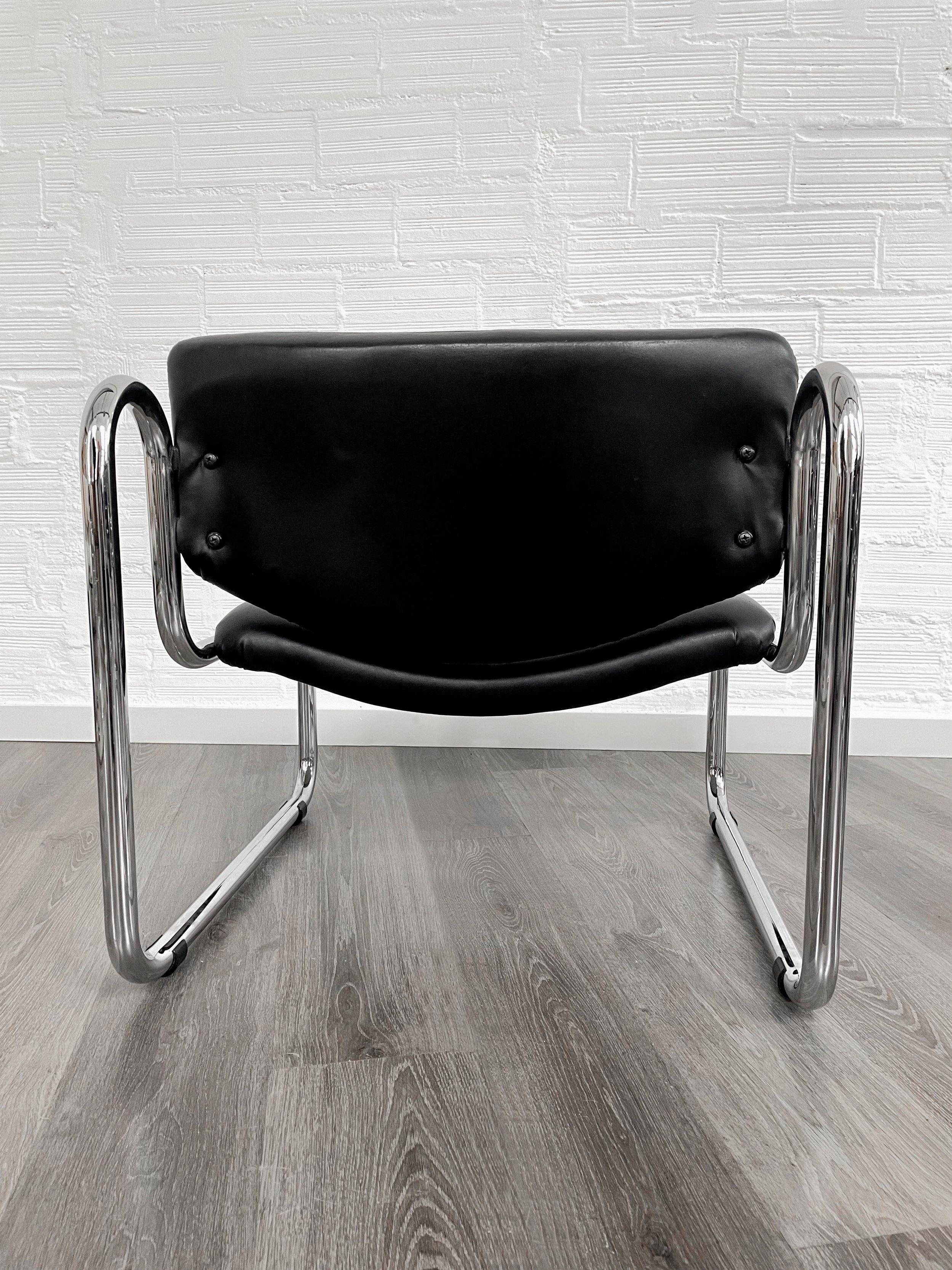 Sillón vintage Egara. Polipiel. Italia 70s. Monda Lironda Vintage