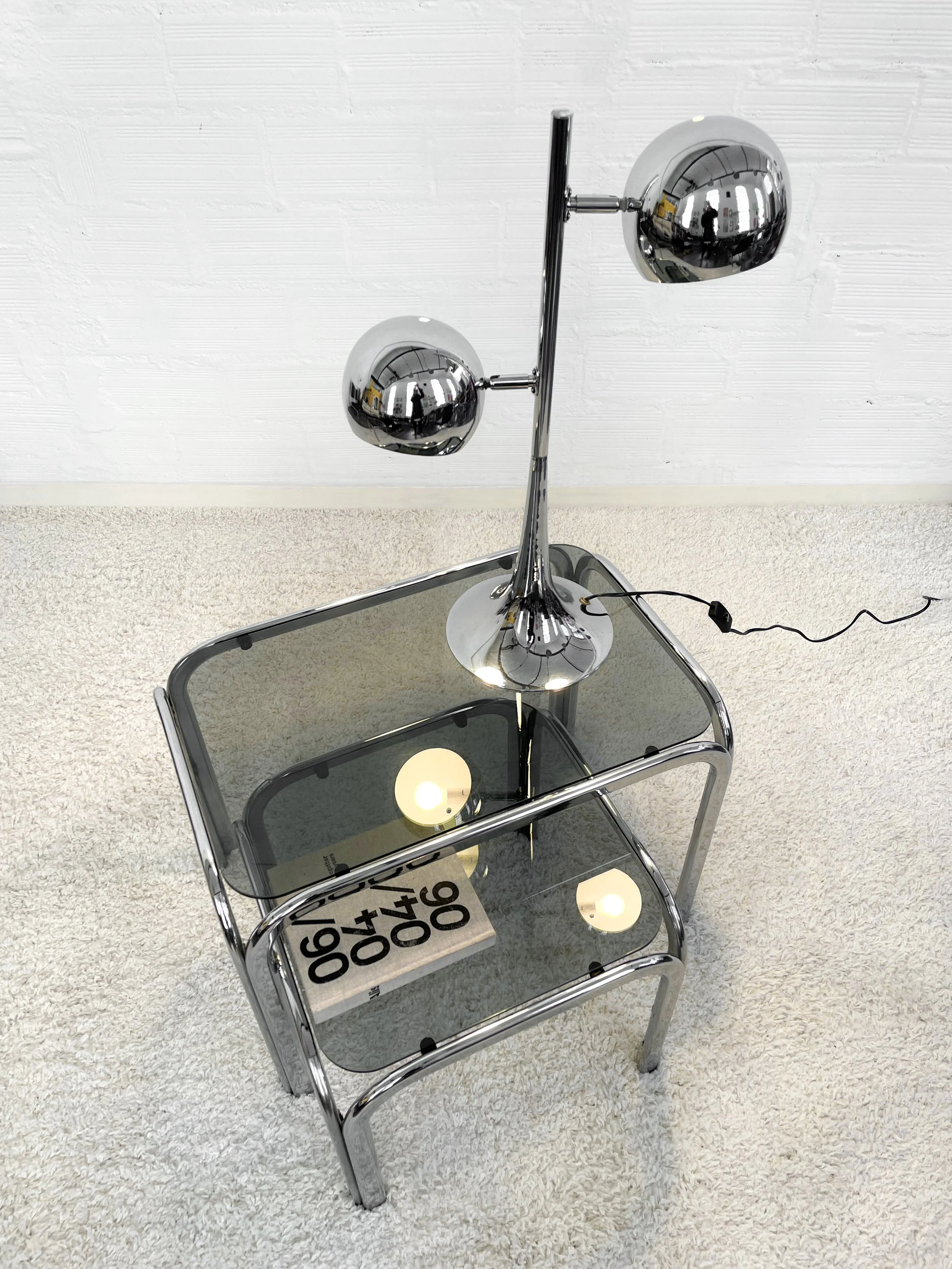 Lámpara sobremesa Eyeball. Italia 70's. Monda Lironda Vintage