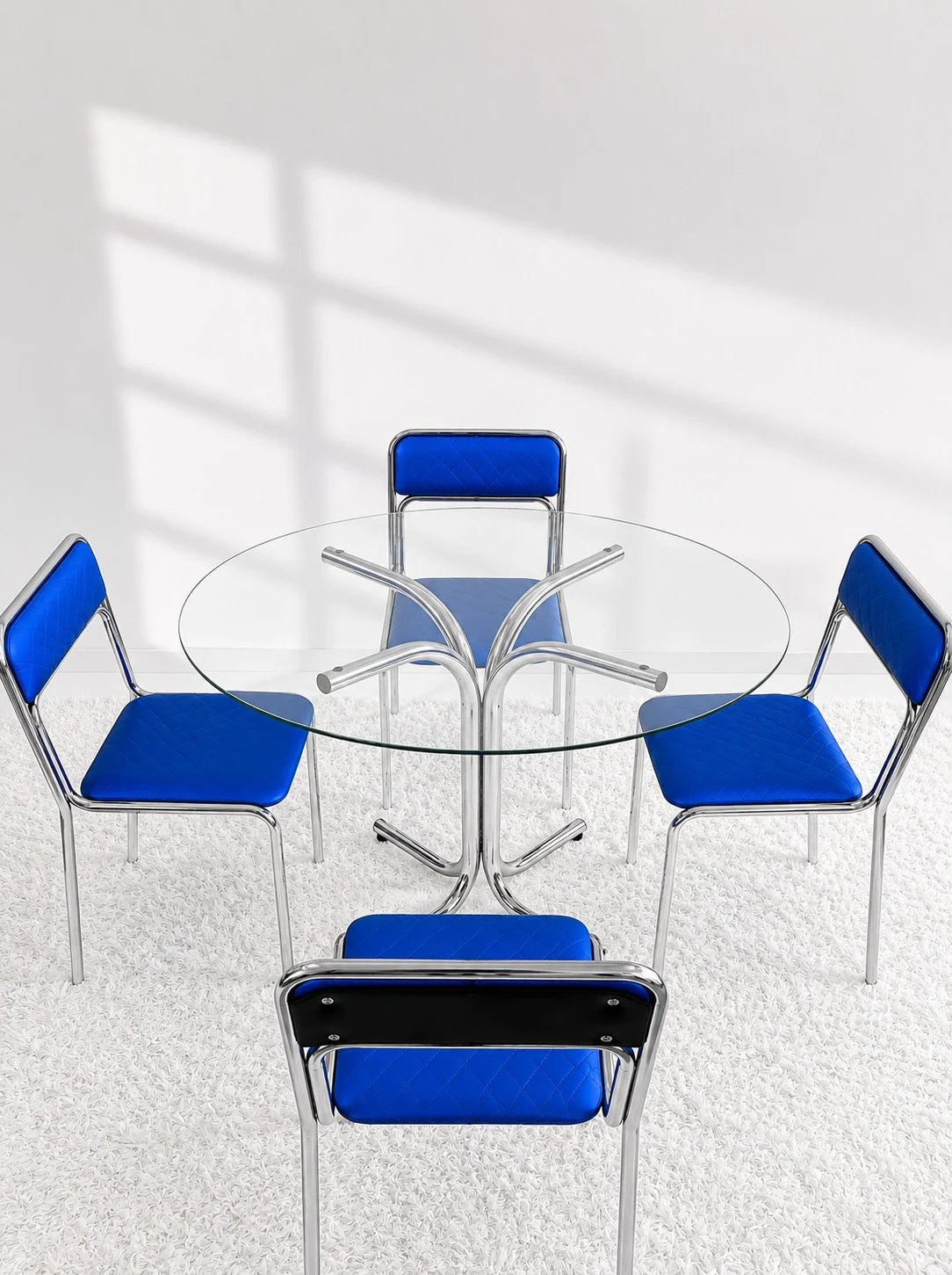 Sillas bauhaus azul índigo. Italia 1970. Monda Lironda Vintage