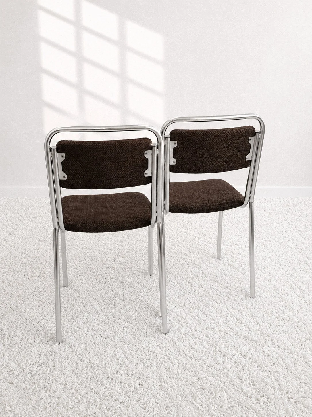 Sillas bauhaus cromadas. Tapizado chenilla. 70s. Monda Lironda Vintage