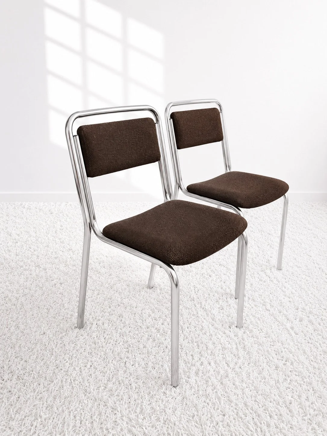 Sillas bauhaus cromadas. Tapizado chenilla. 70s. Monda Lironda Vintage