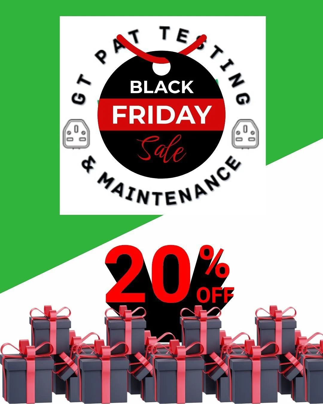 Black Friday Savings, your workplace safety shouldn&rsquo;t have to wait! 

Why wait for peace of mind? Our Black Friday deal give you 20% off PAT testing for safer workplaces in 2025.

Hit follow and DM &lsquo;BF24&rsquo; to get booked in and get yo