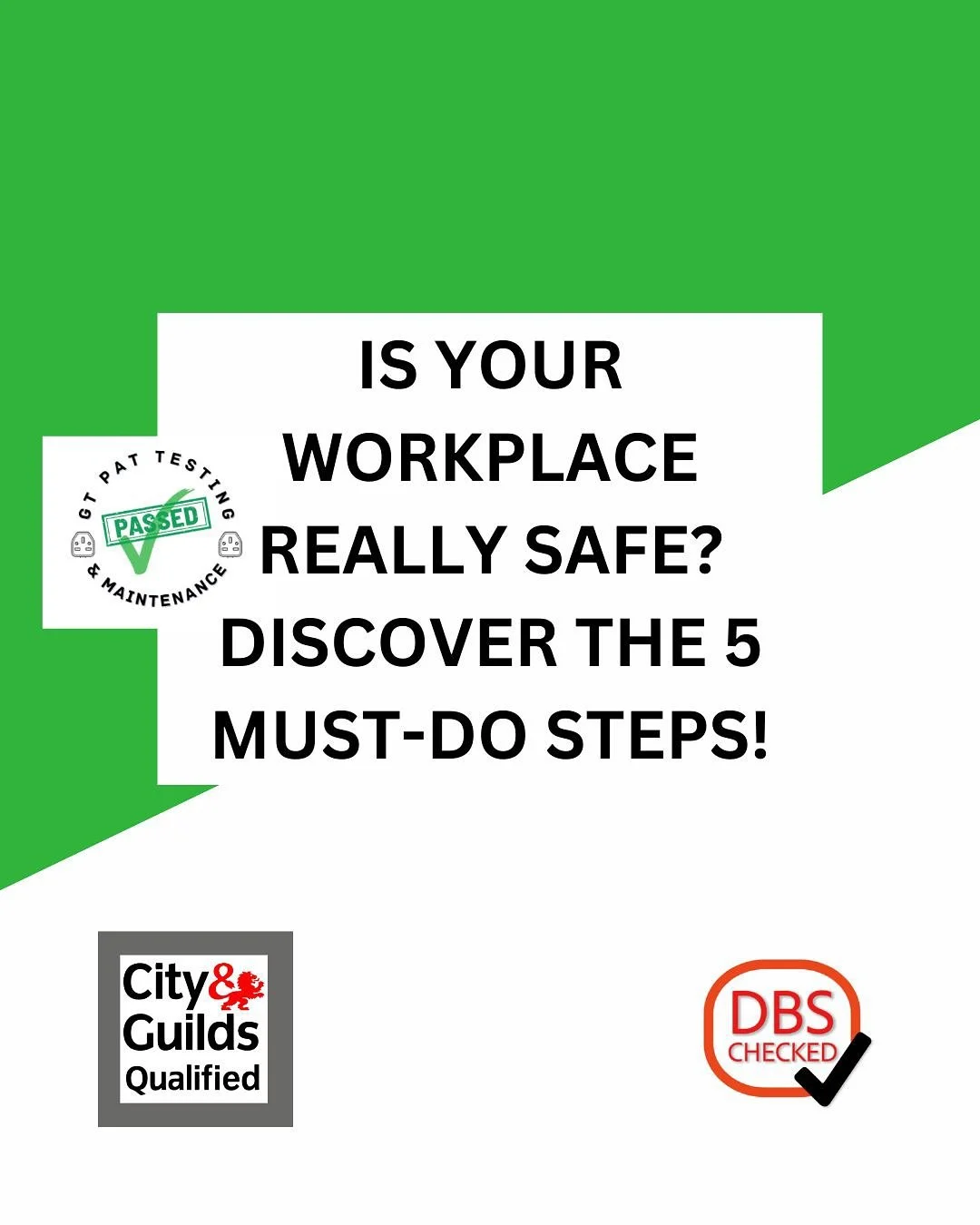 Is your workplace really safe? 

Ever wondered if your workplace is truly safe? 🧐 Discover the 5 must-have steps of PAT testing that keep your equipment compliant and your team protected. From thorough visual inspections to detailed labeling, every 