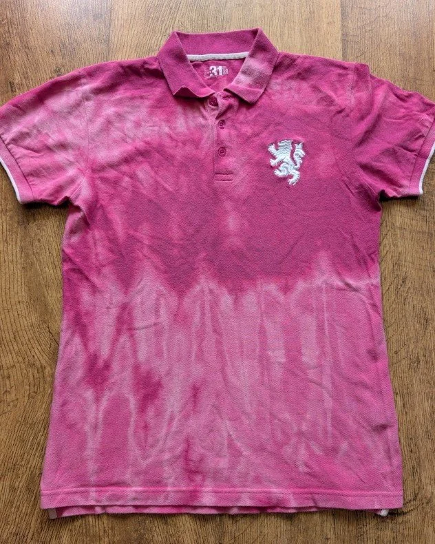 Pink Bleached Polo Shirt