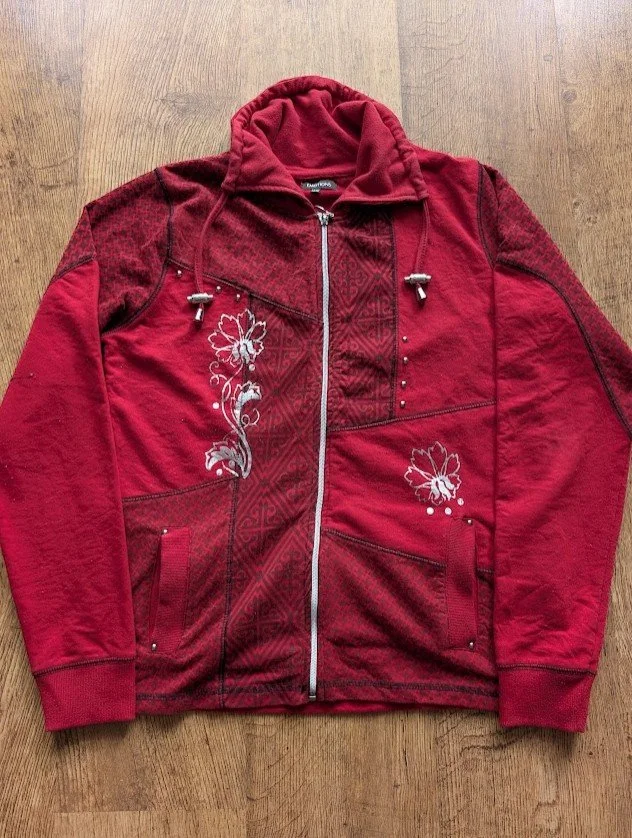 Emotions Floral Zip Up Long Sleeve