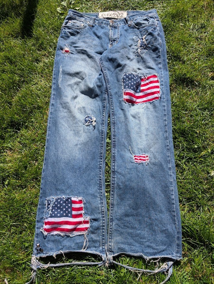 Baggy Distressed USA Denim Jeans