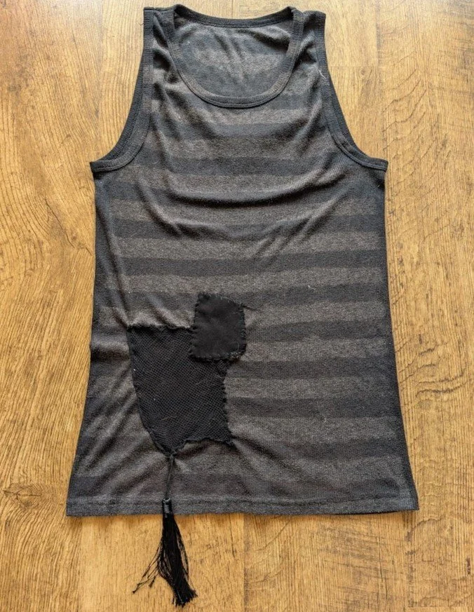 Striped Patchwork Tassel Tank Top
