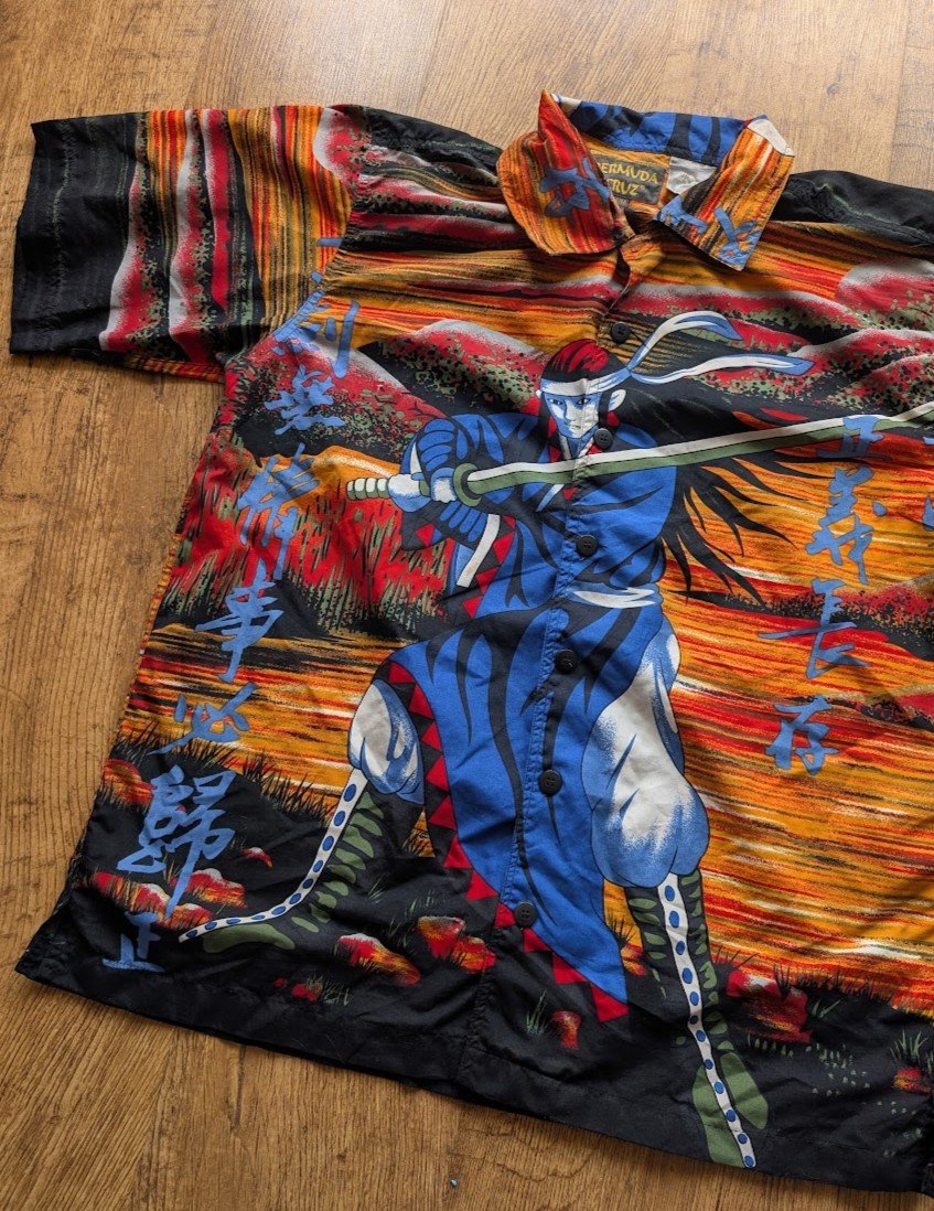 Y2K AOP Samurai Button Up