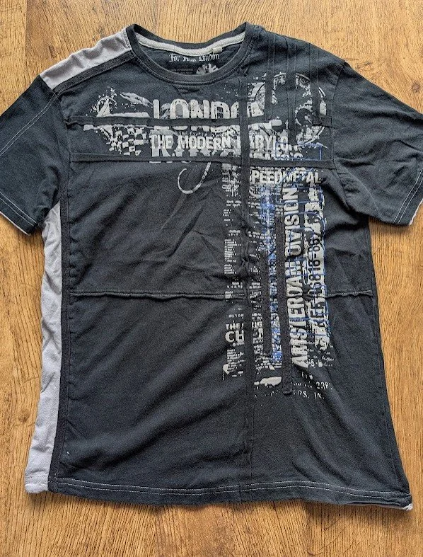 For Him London Y2K Patchwork Deconstructed T-Shirt