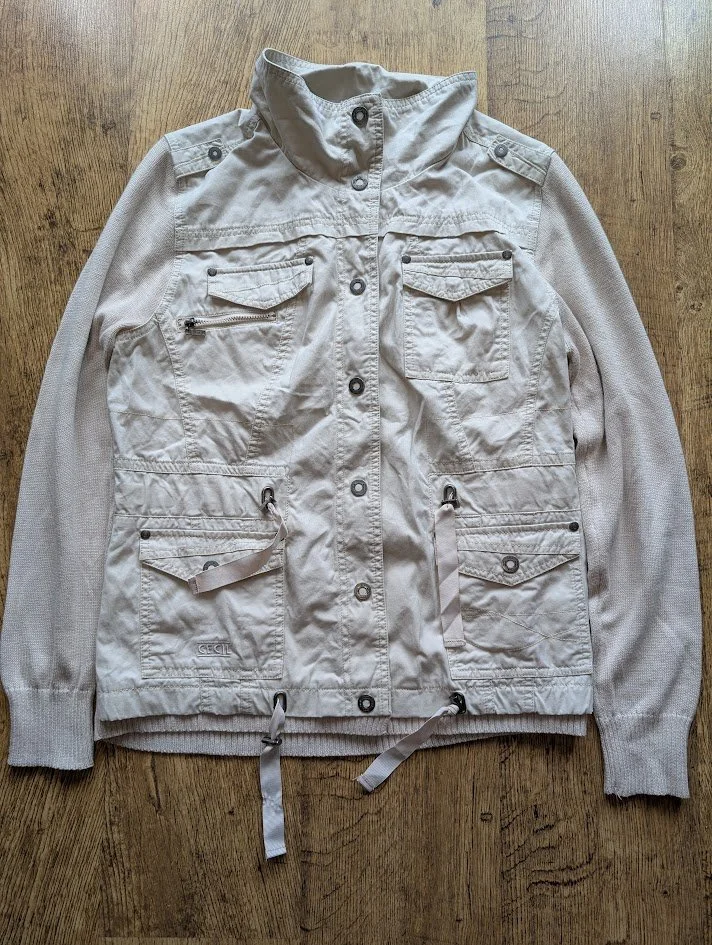 Cream Colored Cargo Jacket